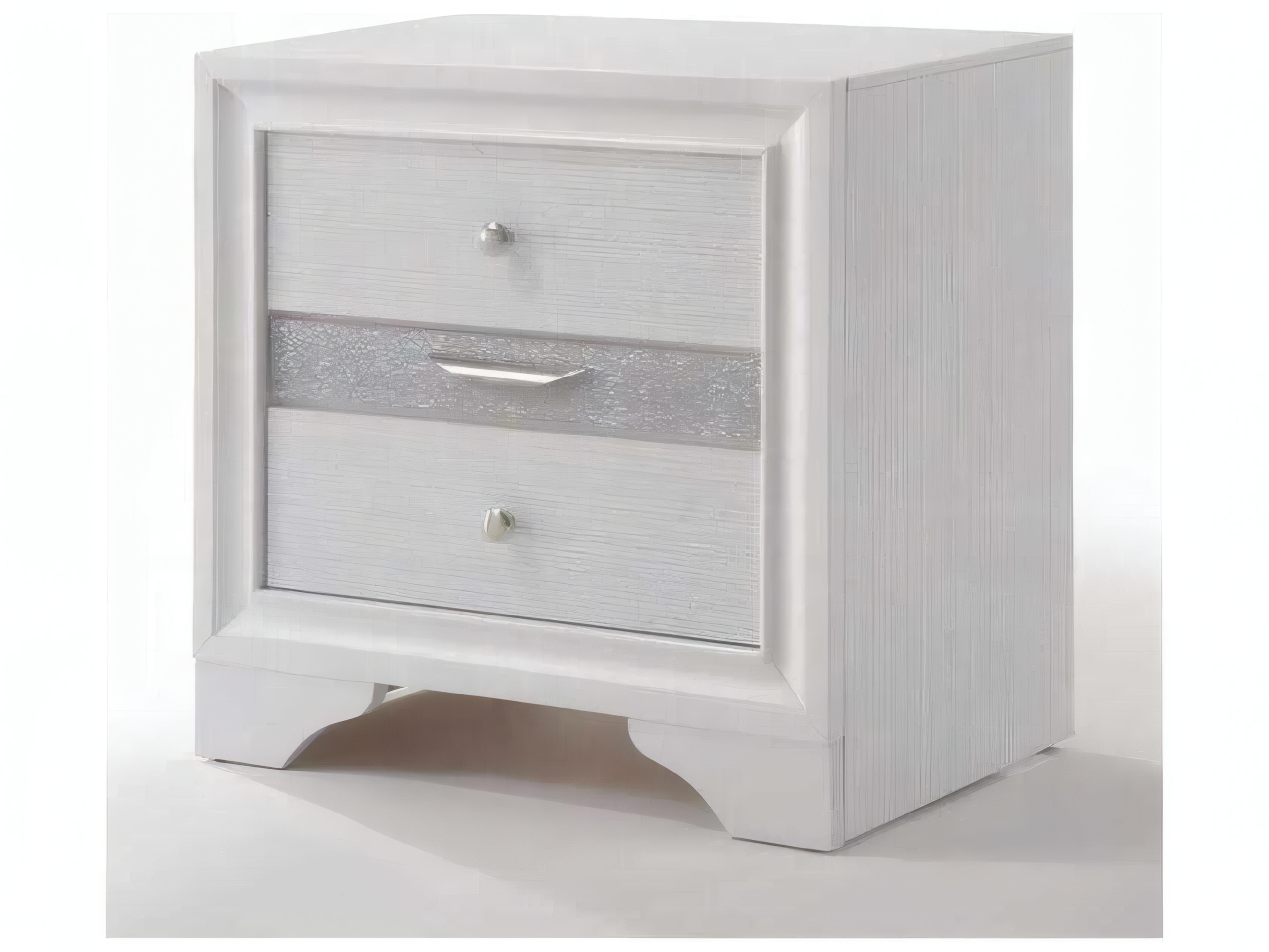 Acme Furniture Naima 3-Drawers Rubberwood Nightstand
