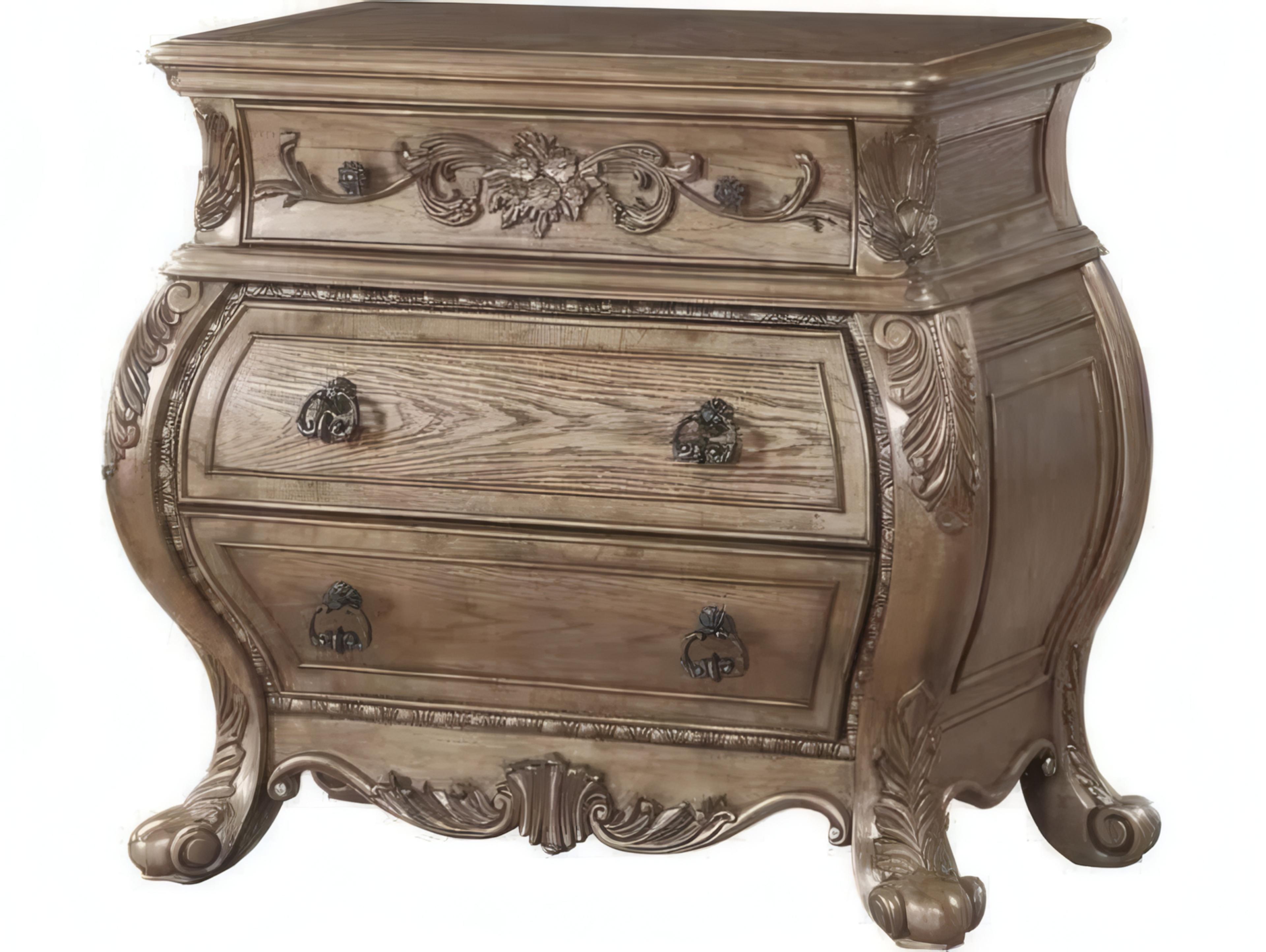 Acme Furniture Ragenardus 3-Drawers Oak Wood Nightstand