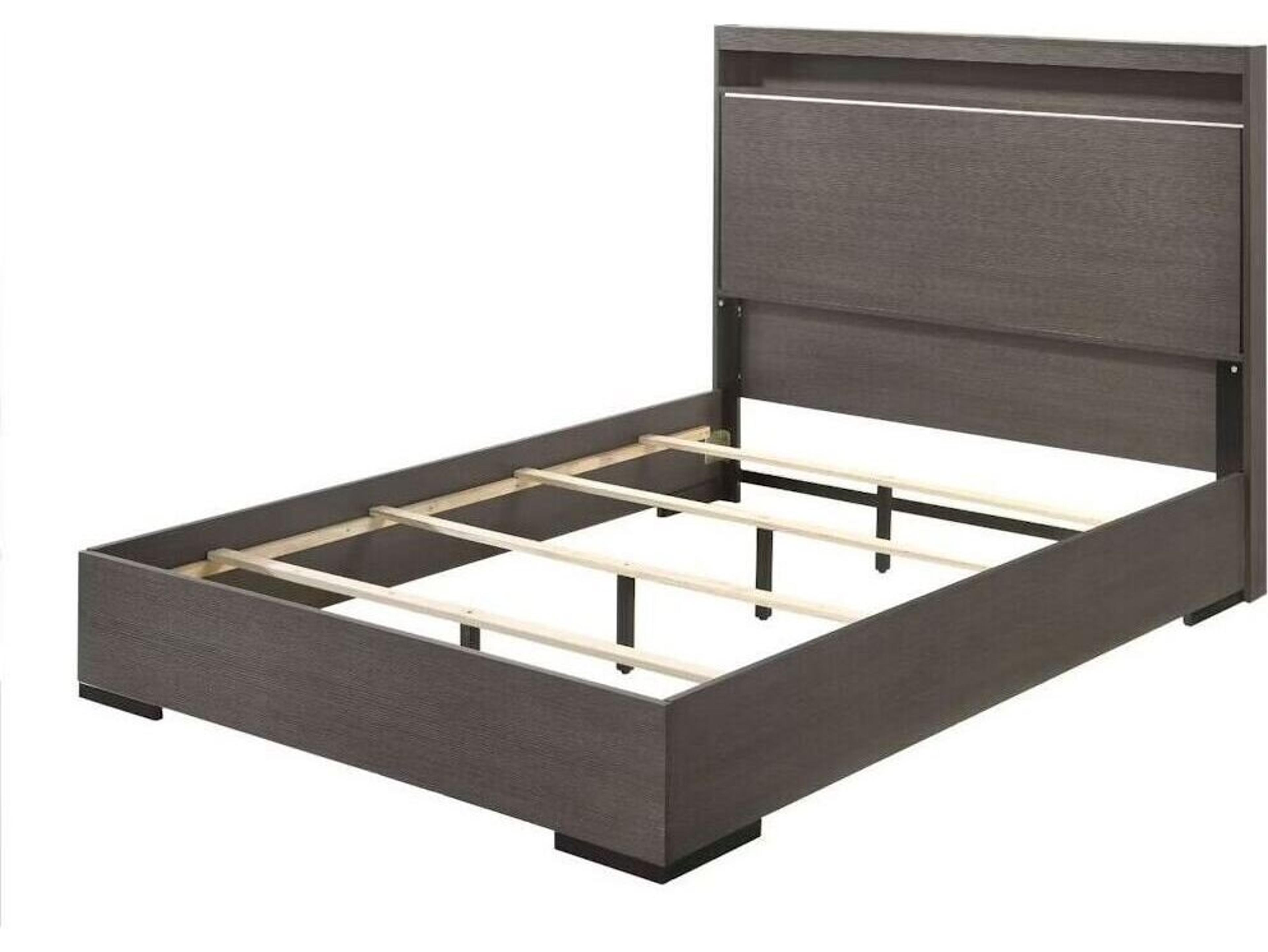 Acme Furniture Escher Led Gray Oak Wood King Platform Bed