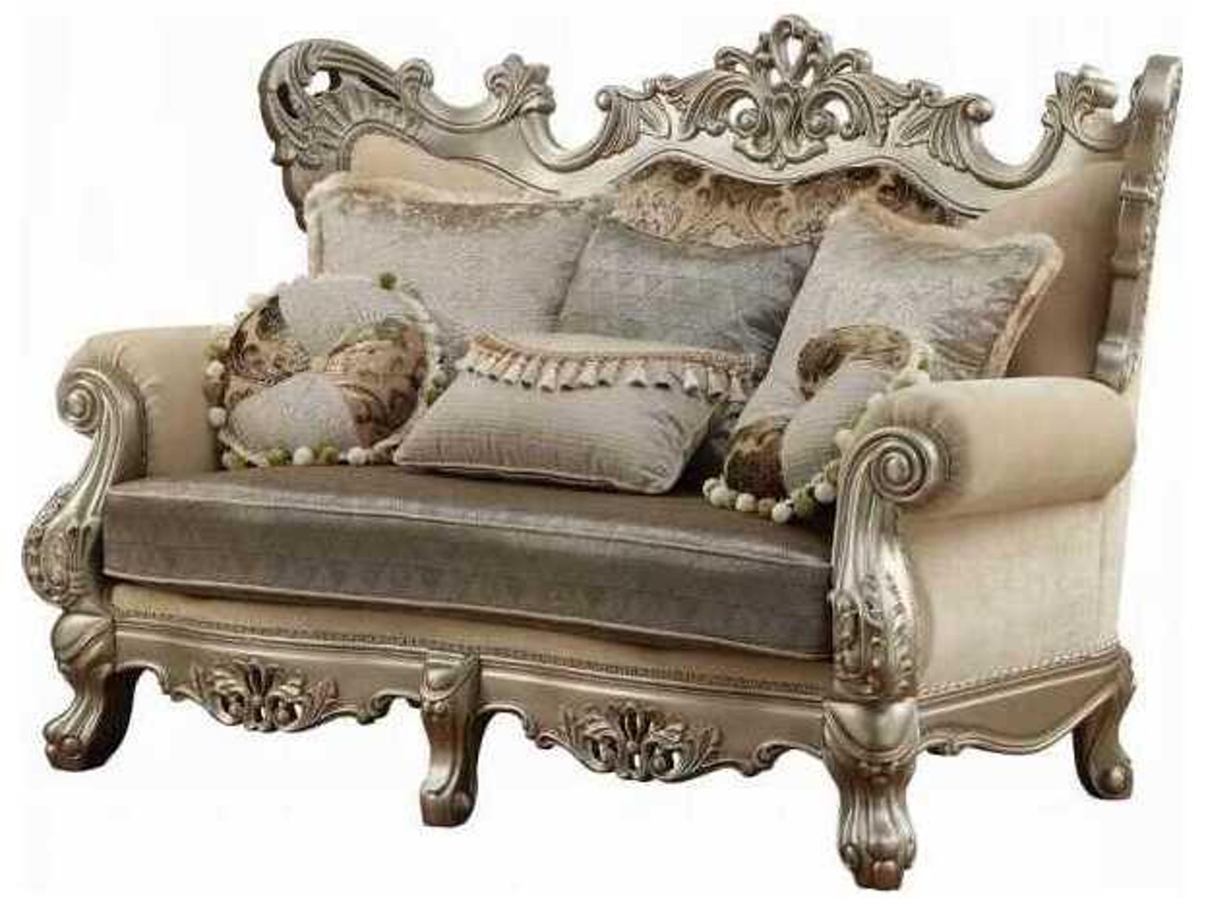 Acme Furniture Ranita Fabric Champagne Upholstered Loveseat