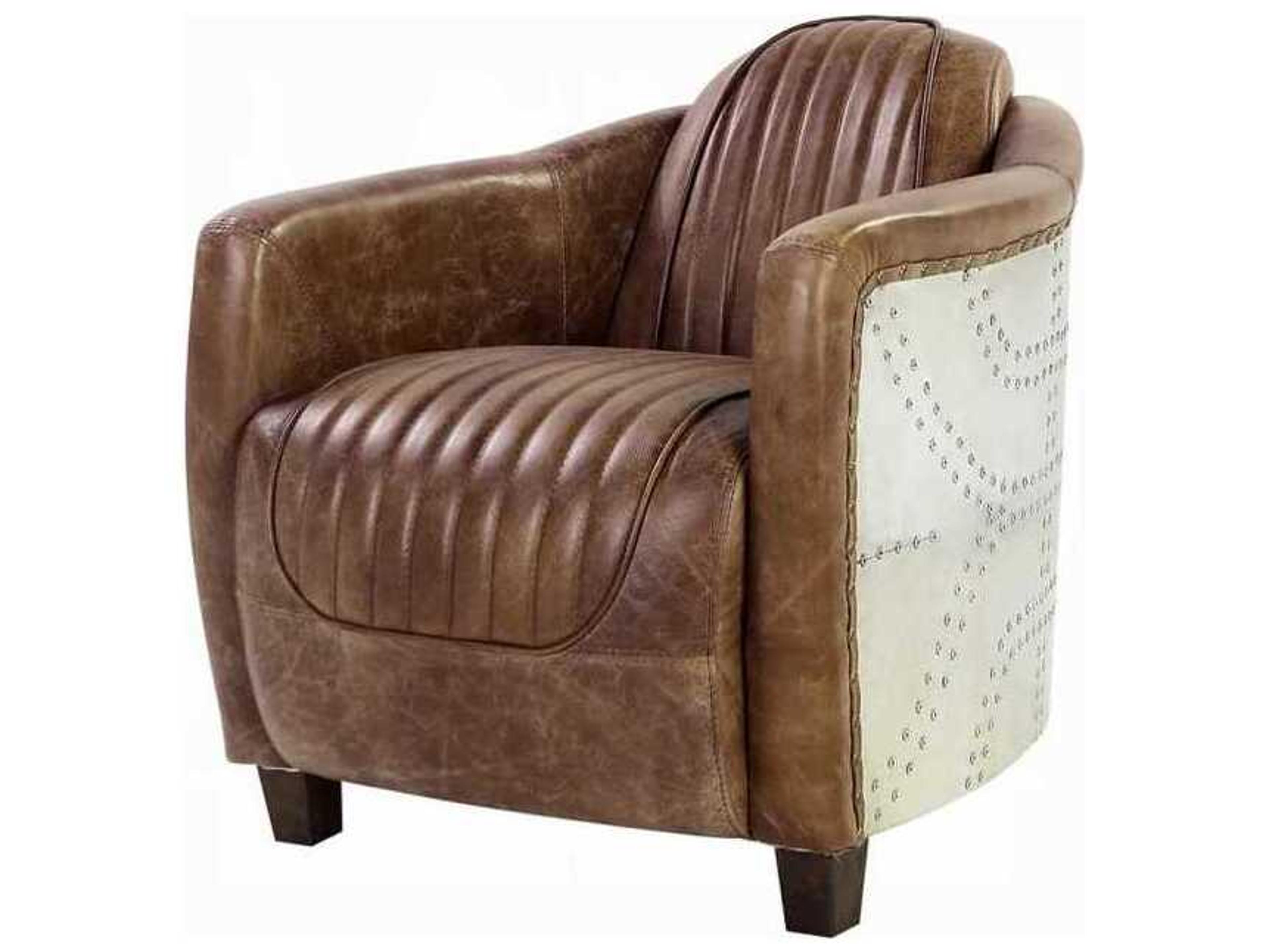 Acme Furniture Brancaster Brown Leather Accent Chair