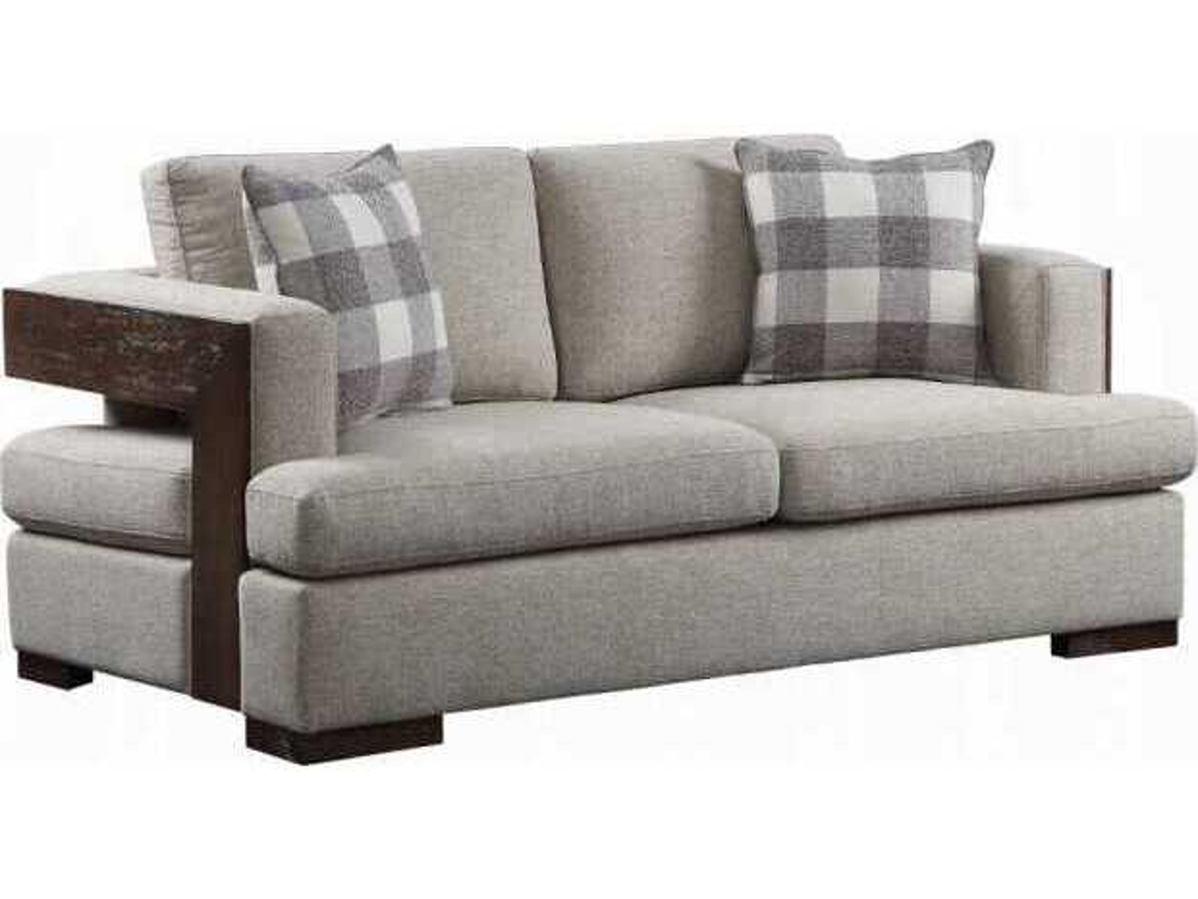 Acme Furniture Niamey Fabric Walnut Gray Upholstered Loveseat