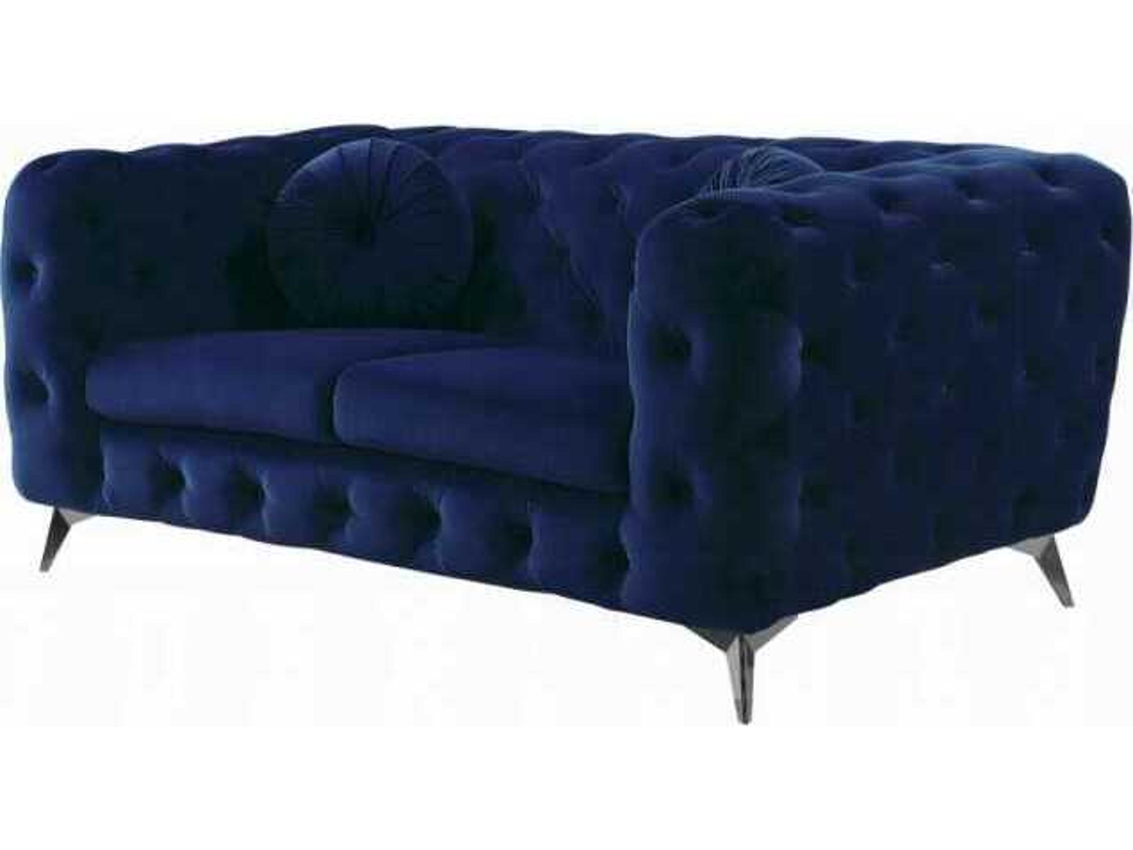 Acme Furniture Atronia Blue Velvet Upholstered Loveseat