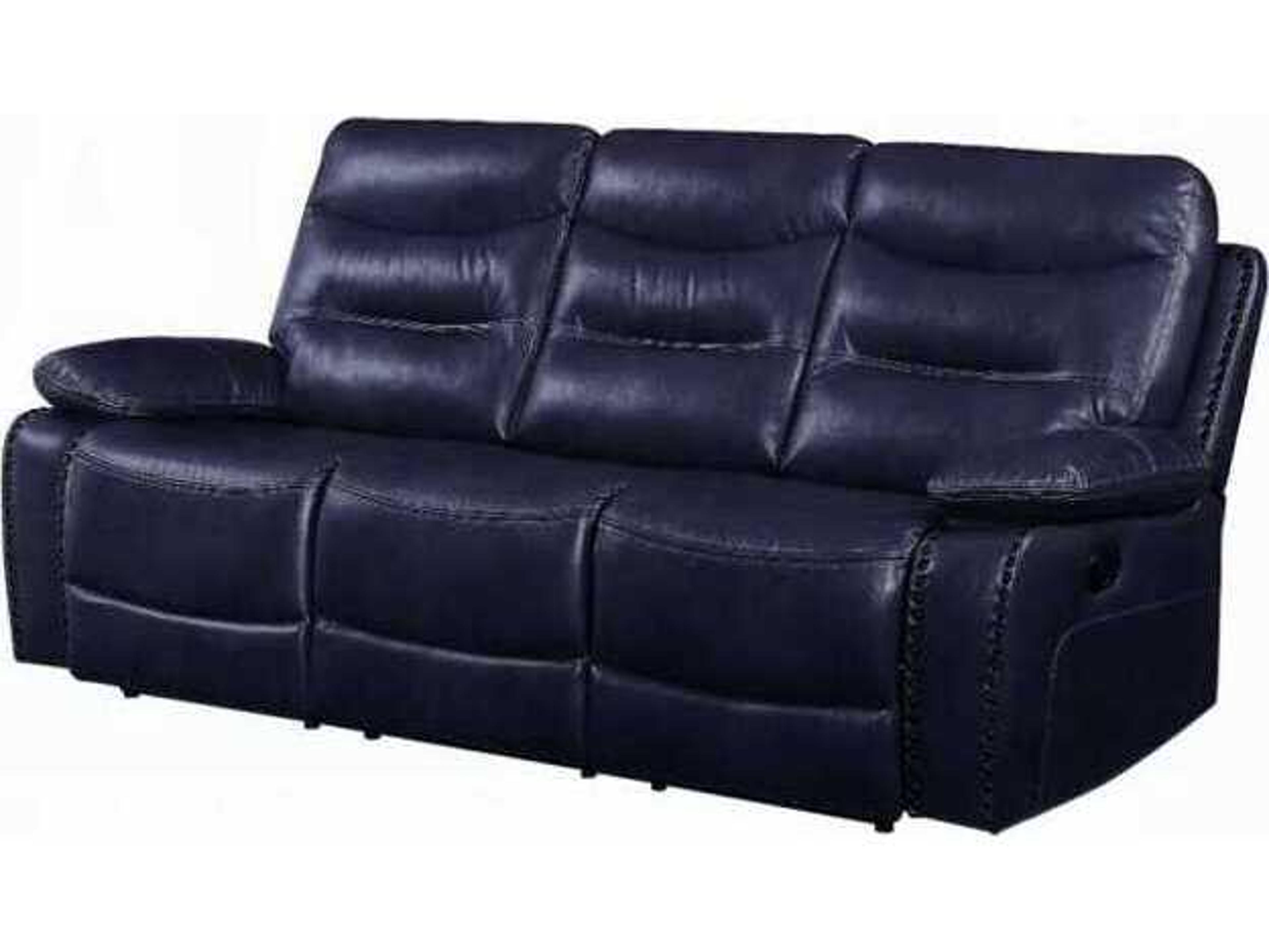 Acme Furniture Aashi Blue Faux Leather Sofa