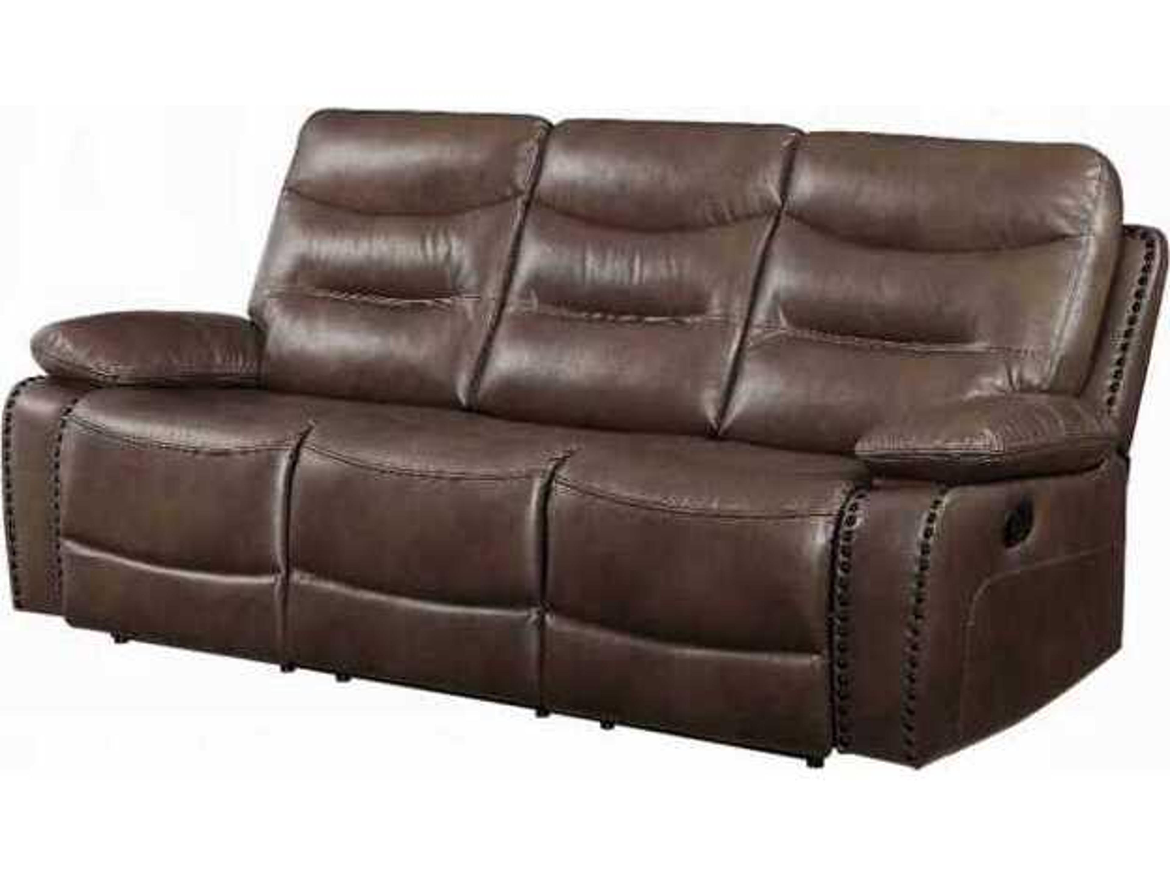 Acme Furniture Aashi Brown Faux Leather Sofa