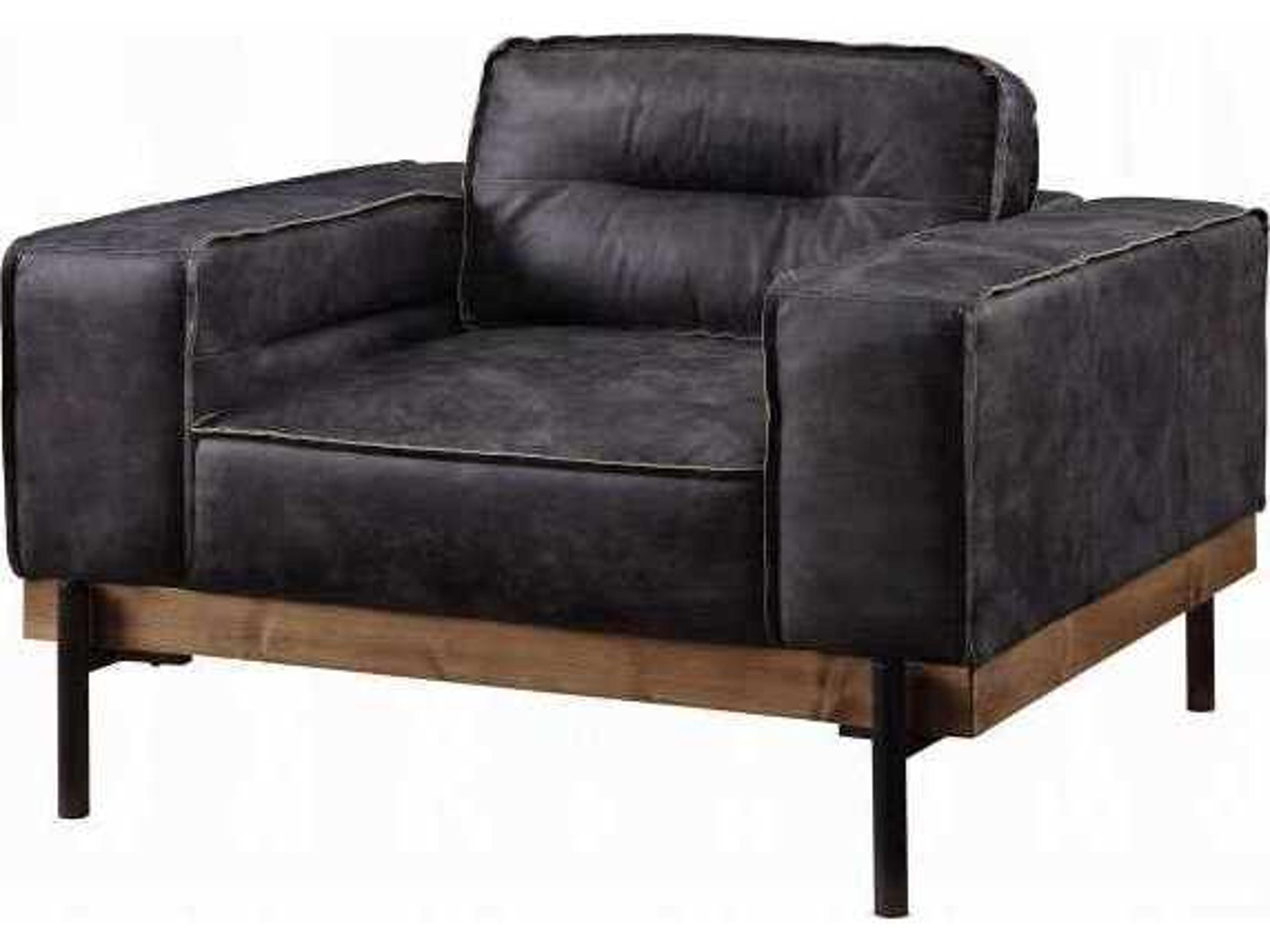 Acme Furniture Silchester Black Leather Accent Chair