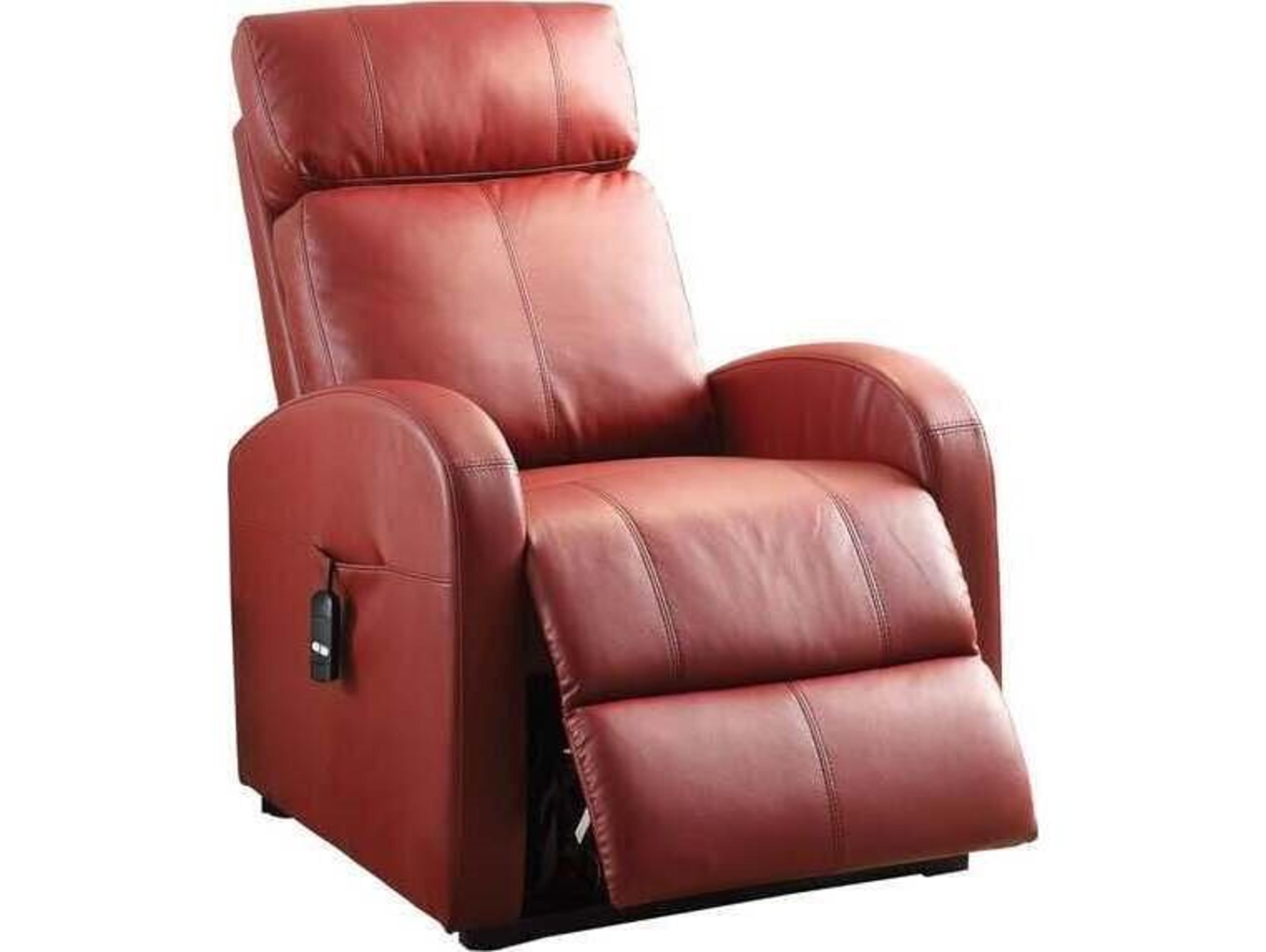 Acme Furniture Ricardo Red Synthetic Leather Faux Recliner