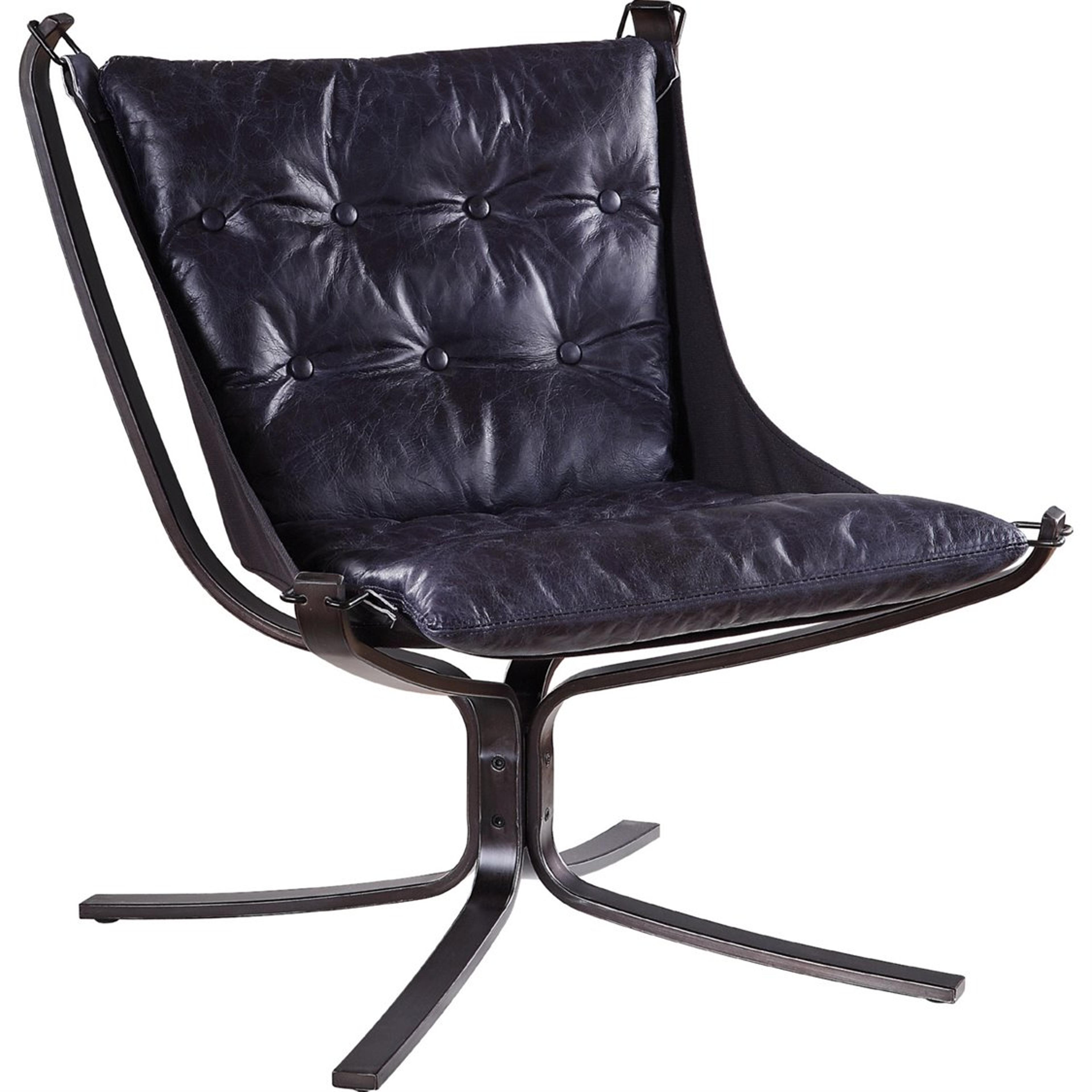 Acme Furniture Carney Blue Leather Accent Chair