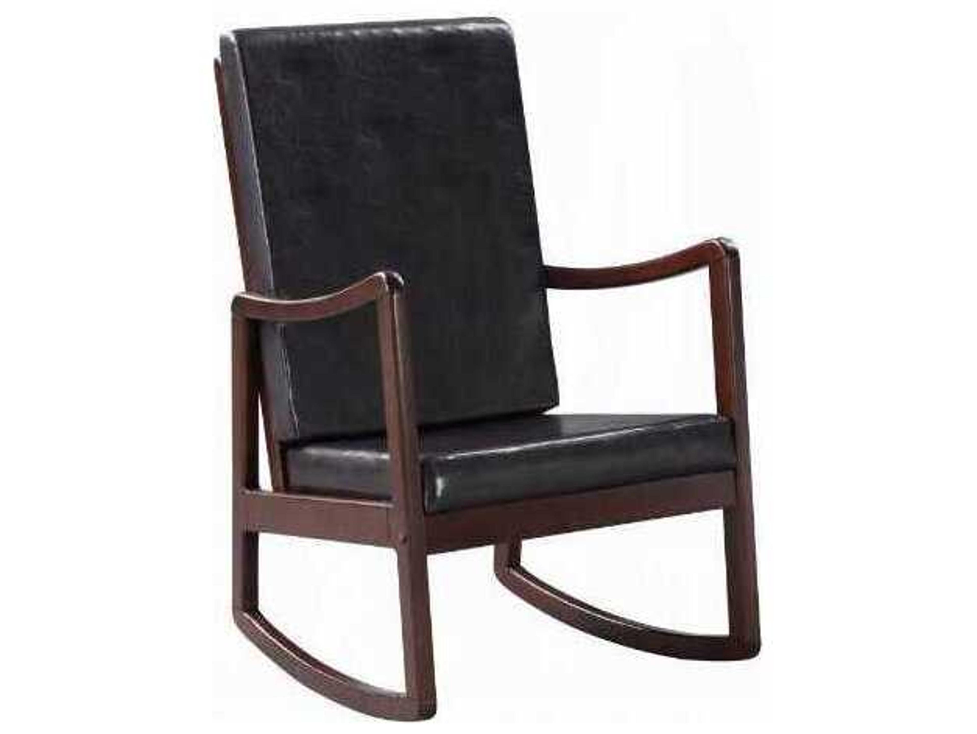 Acme Furniture Rocker Brown Faux Leather Rocking Chair