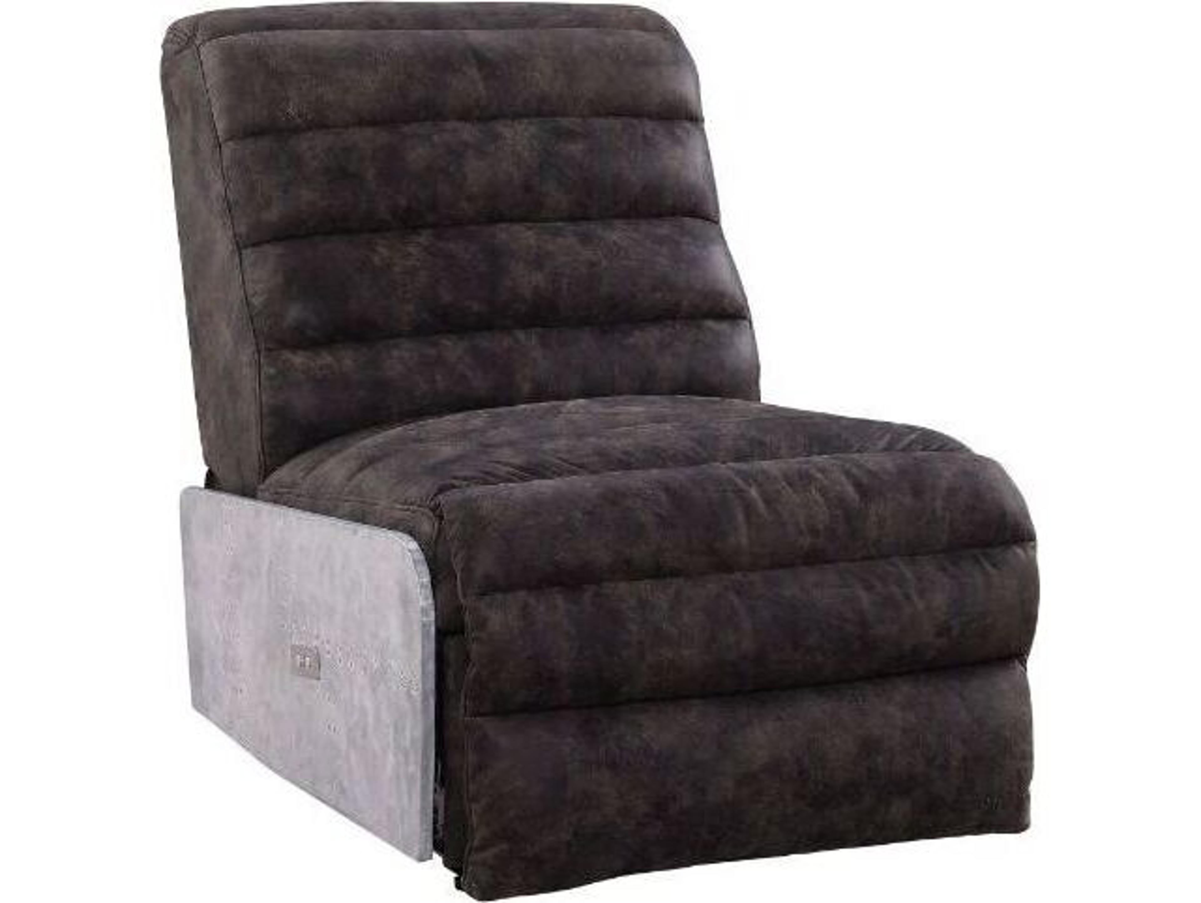 Okzuil Gray Brown Leather Recliner