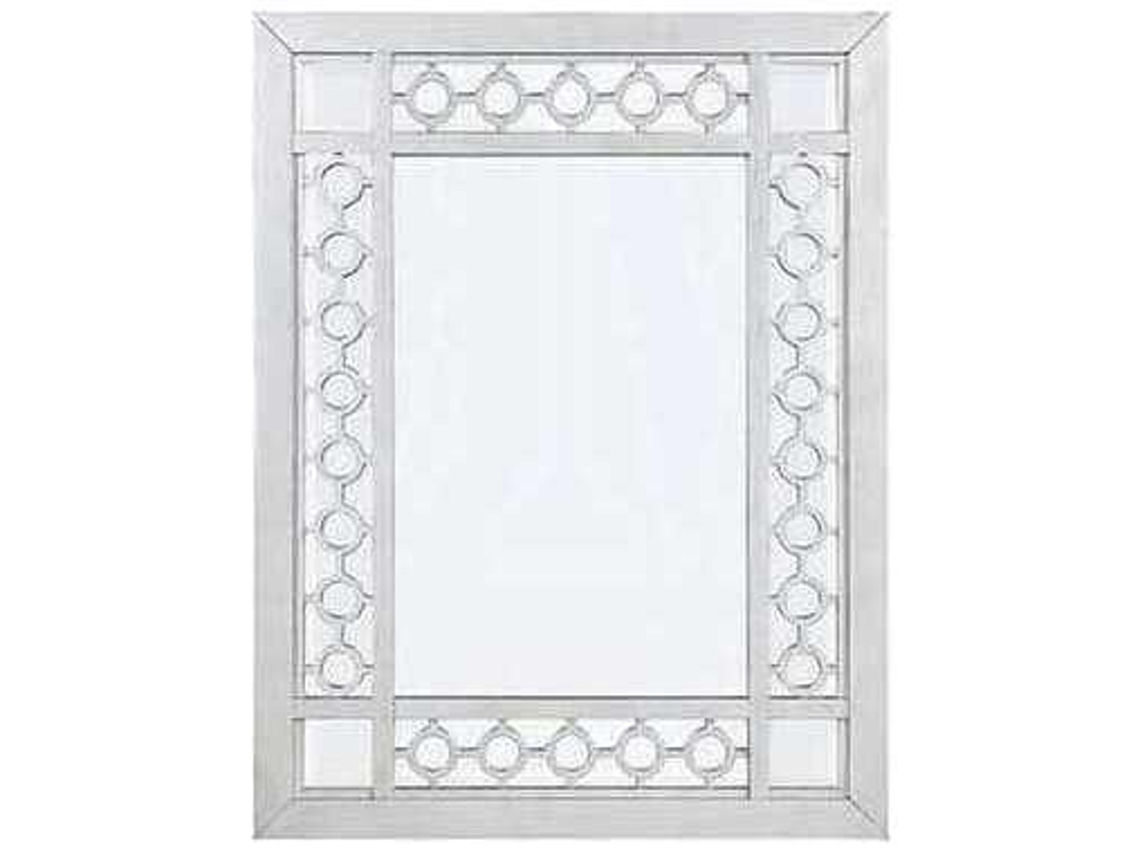 Acme Furniture Varian Mirrored Antique Platinum Rectangular Wall Mirror