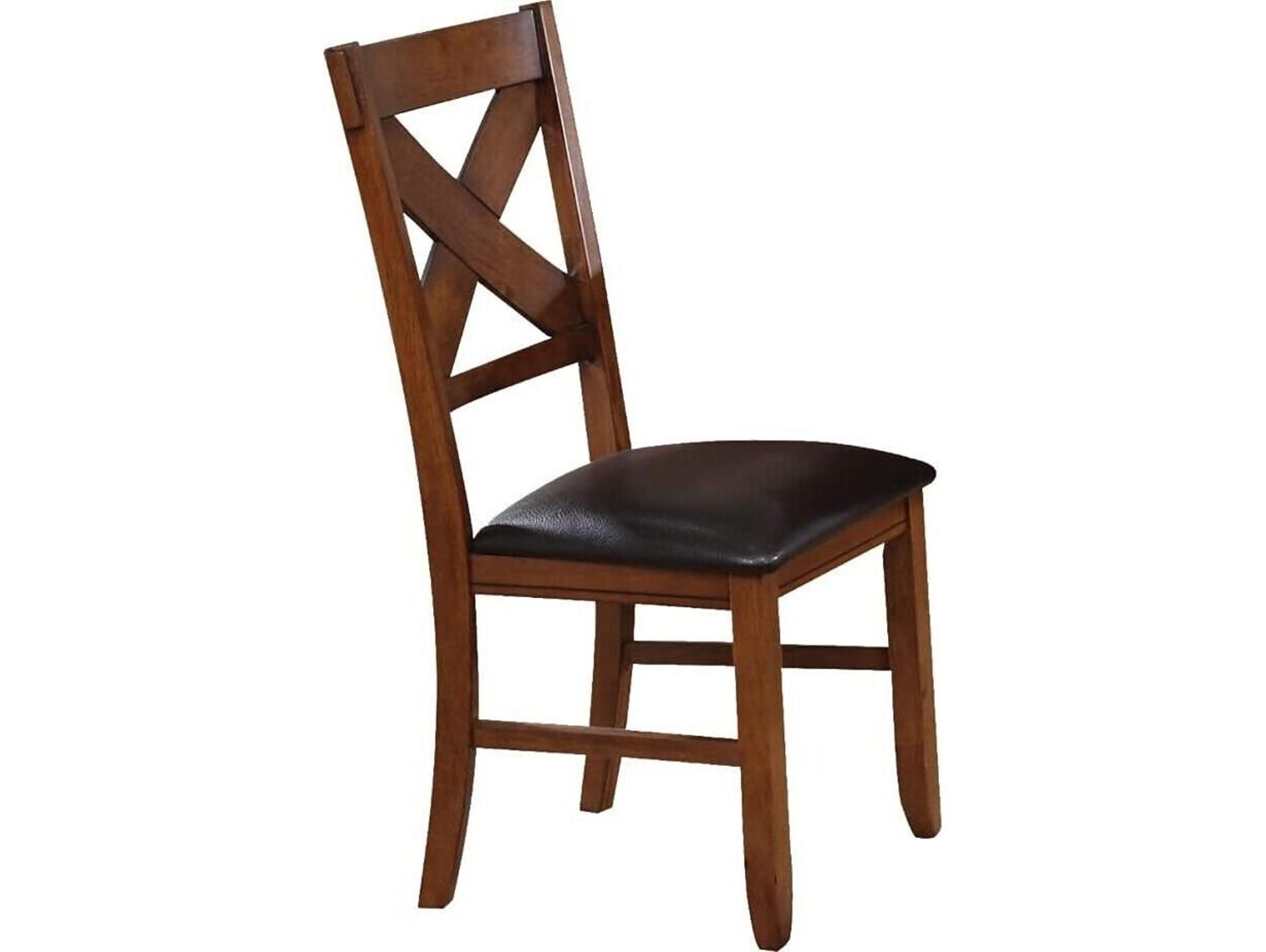 Acme Furniture Apollo Rubberwood Brown Faux Leather Armless Dining Chair Set of 2