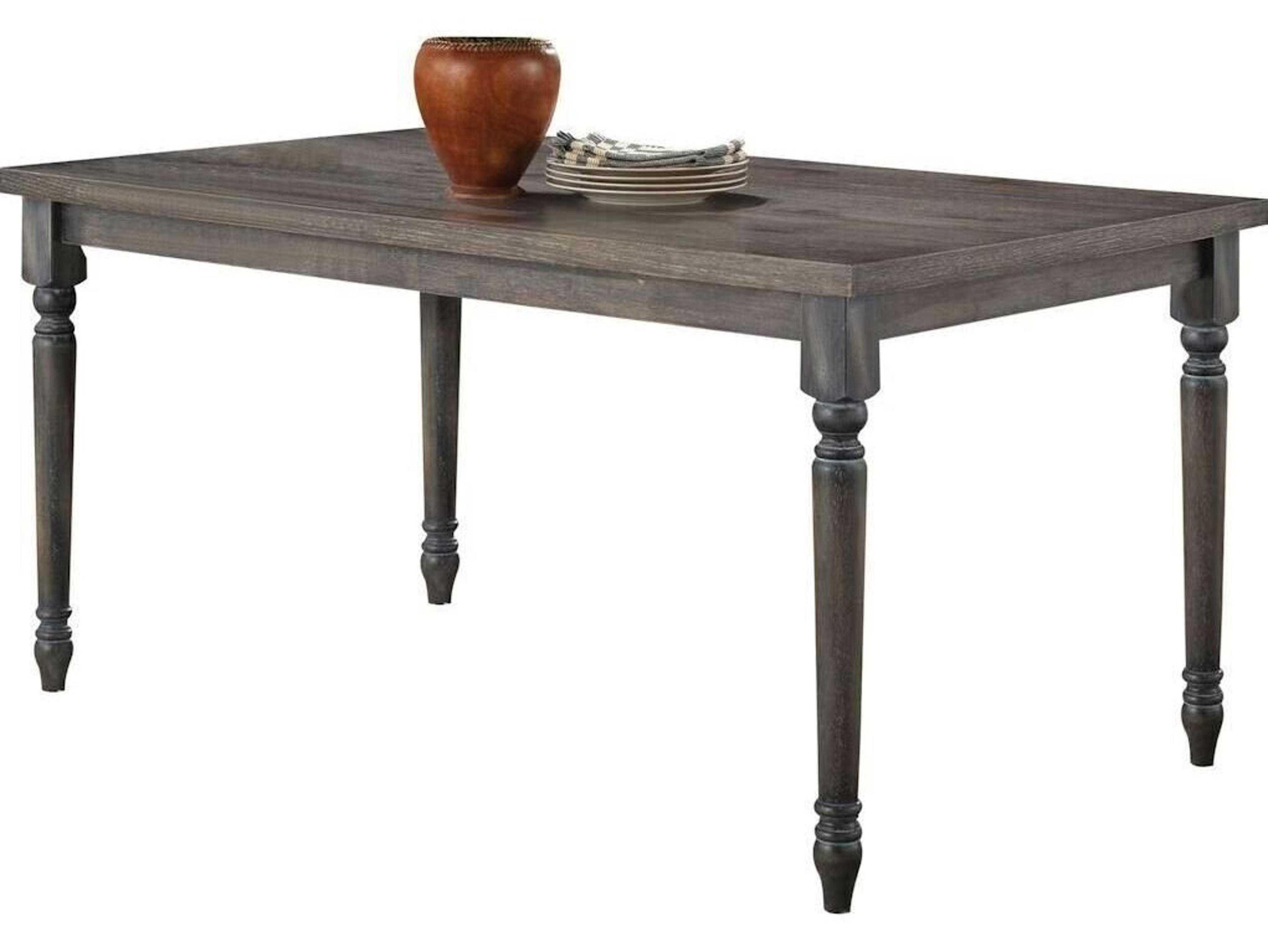 Acme Furniture Wallace Rectangular Wood Weathered Gray Dining Table