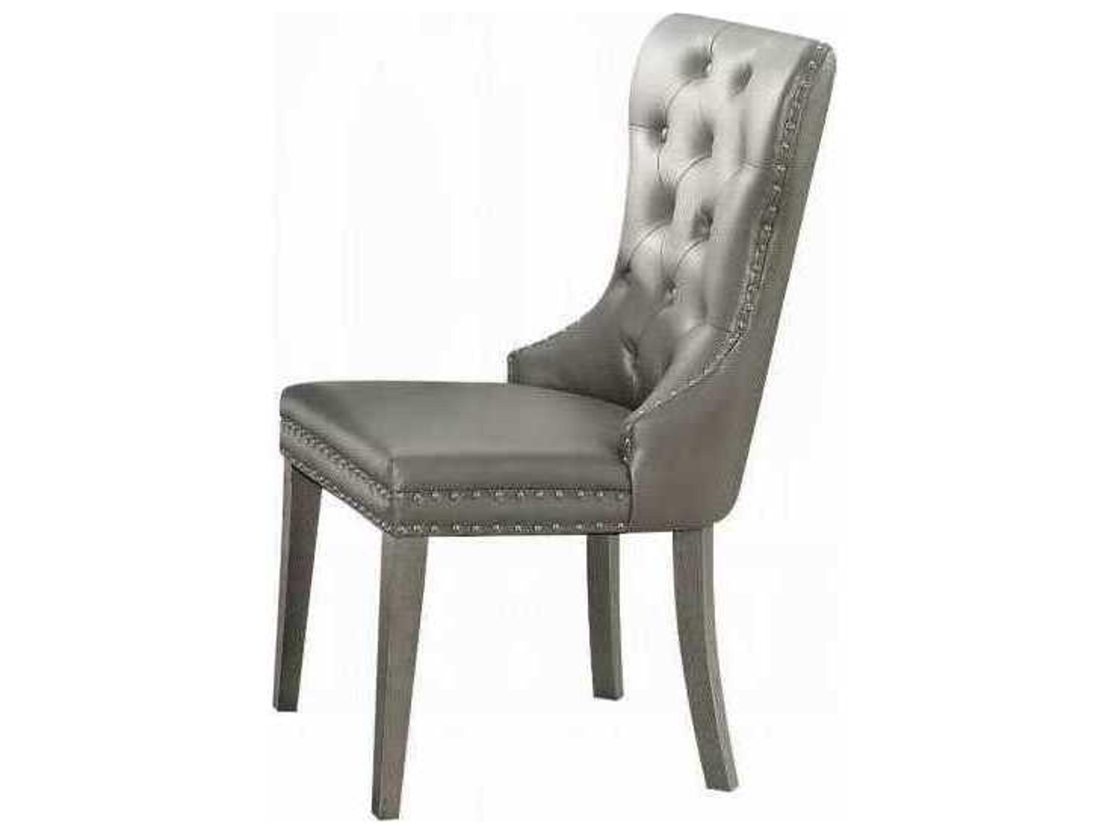 Acme Furniture Kacela Champagne Faux Leather Armless Dining Chair Set of 2