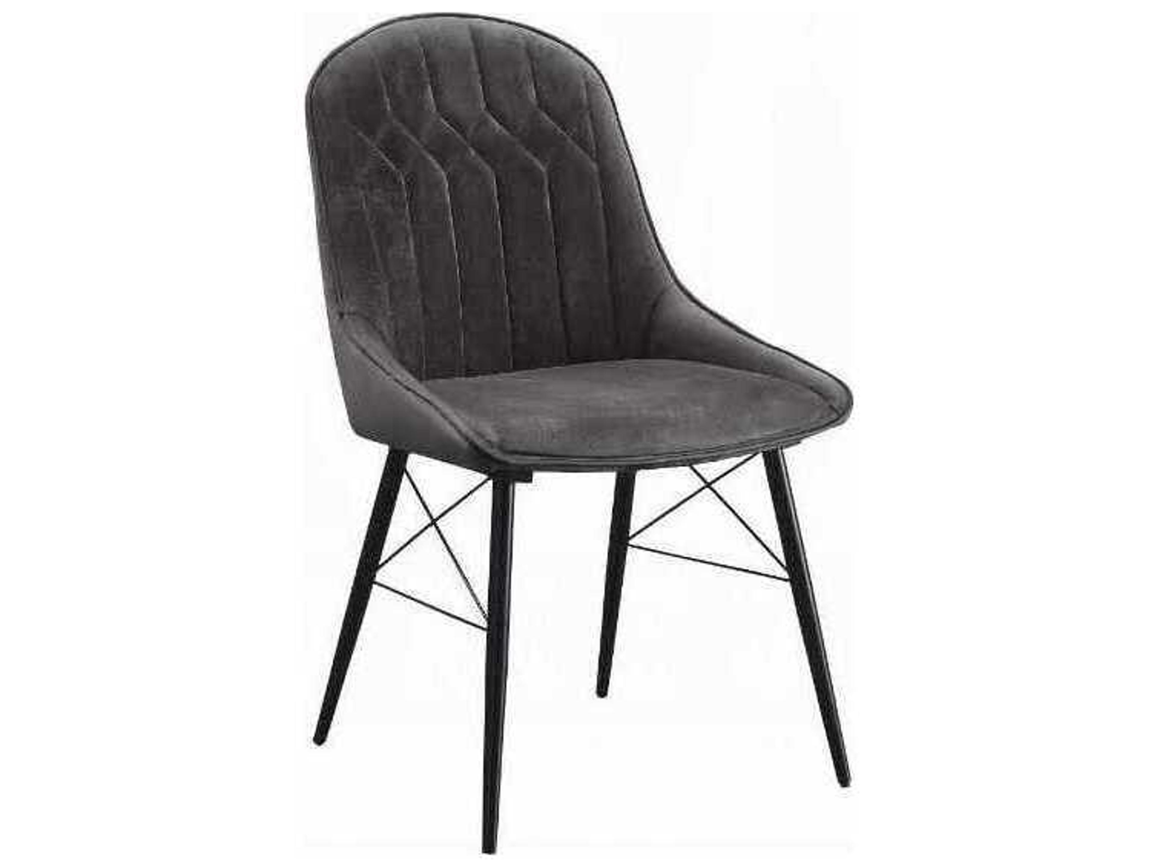 Plywood Black Upholstered Armless Dining Chair Set of 2