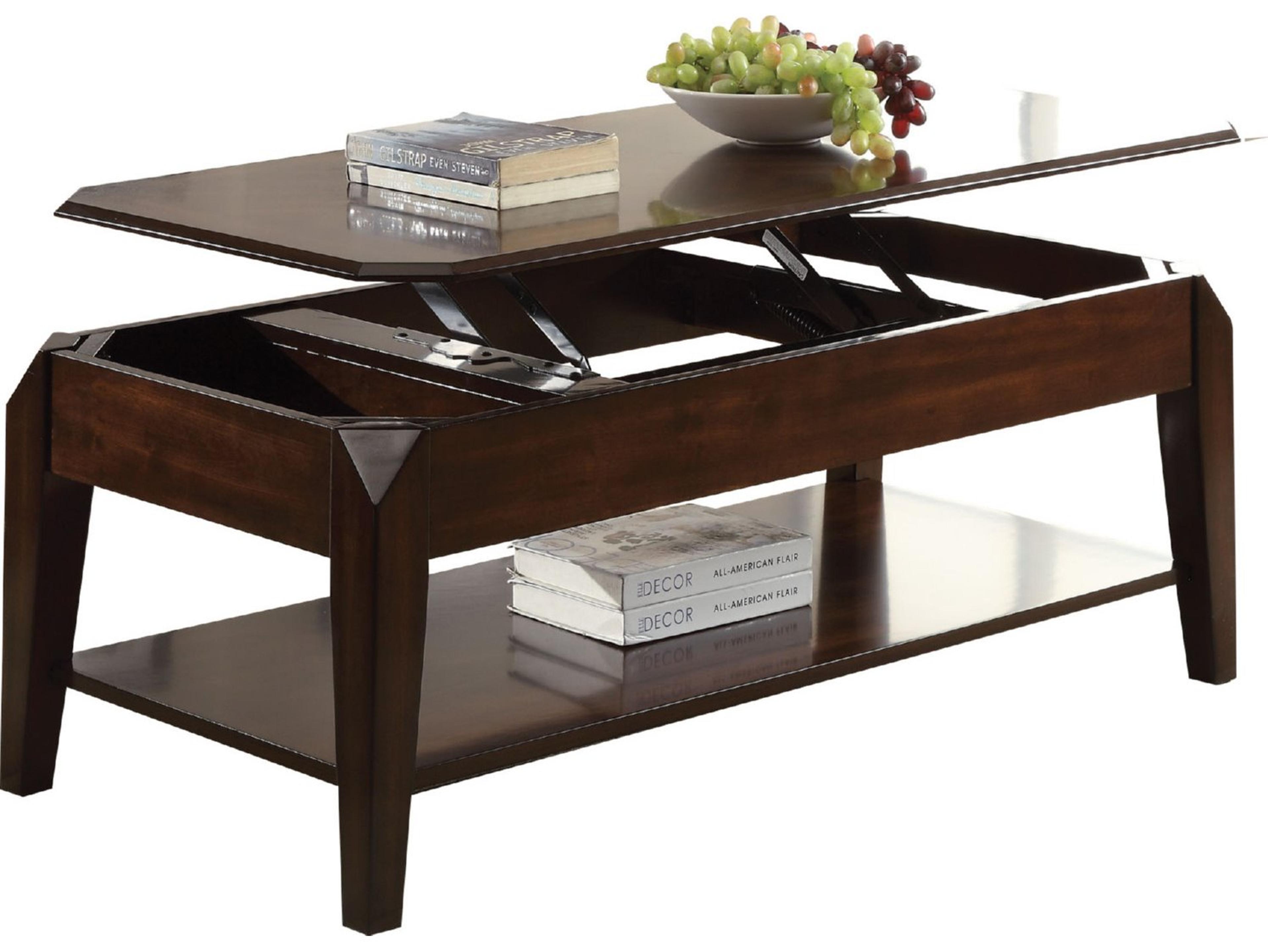 Acme Furniture Docila Rectangular Wood Walnut Coffee Table