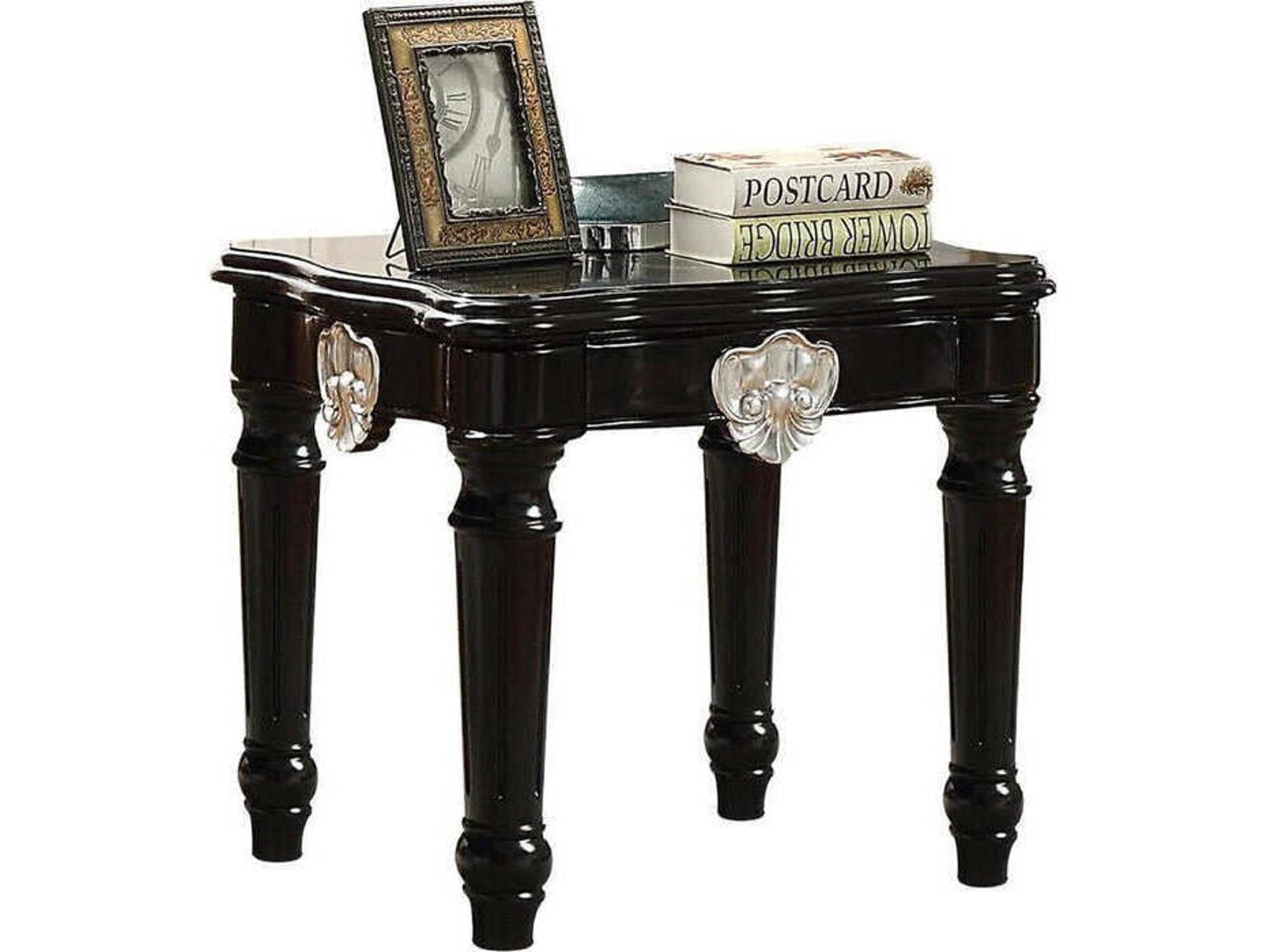 Ernestine Square Wood Black End Table
