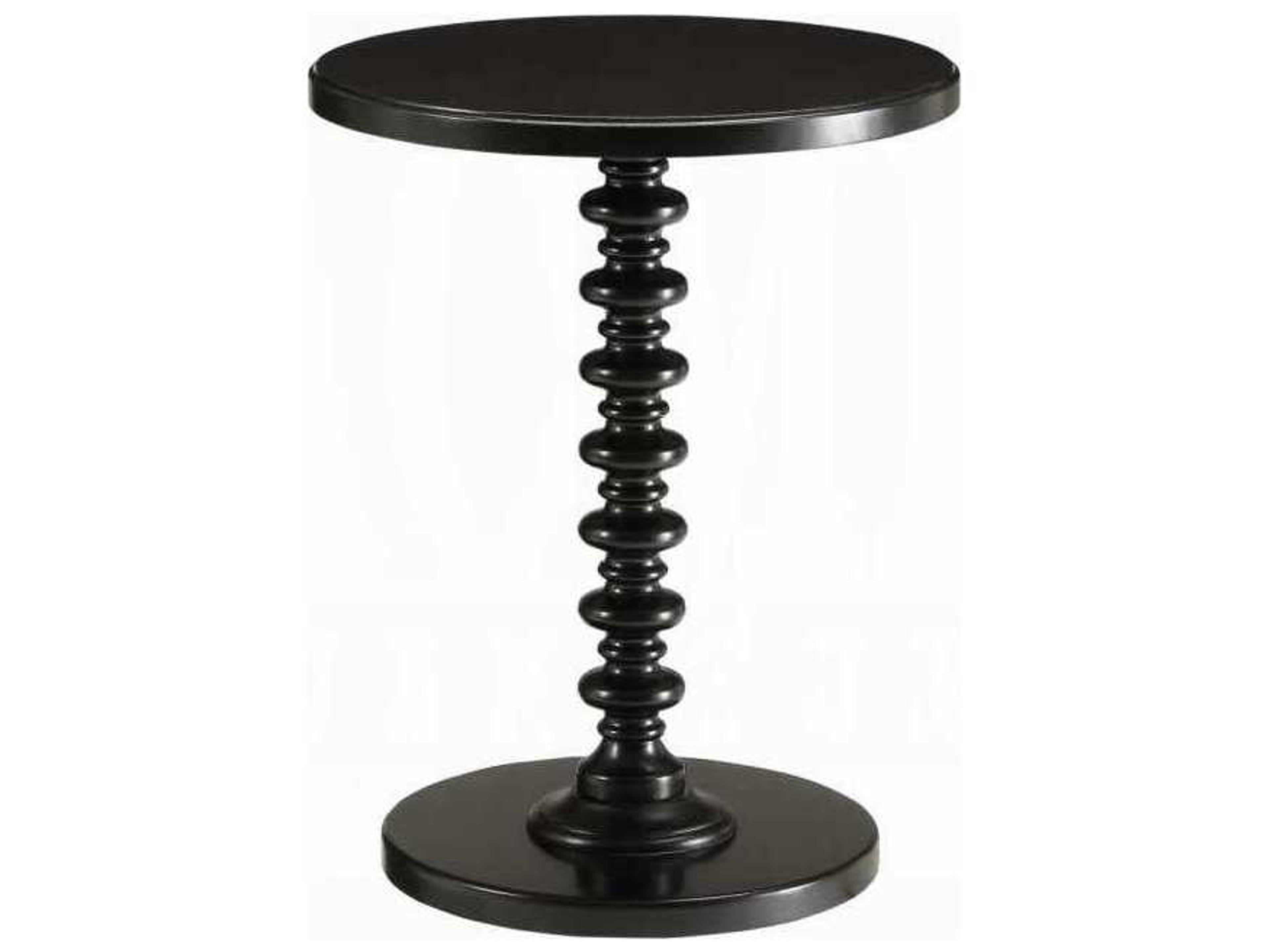 Acton Round Wood Black End Table