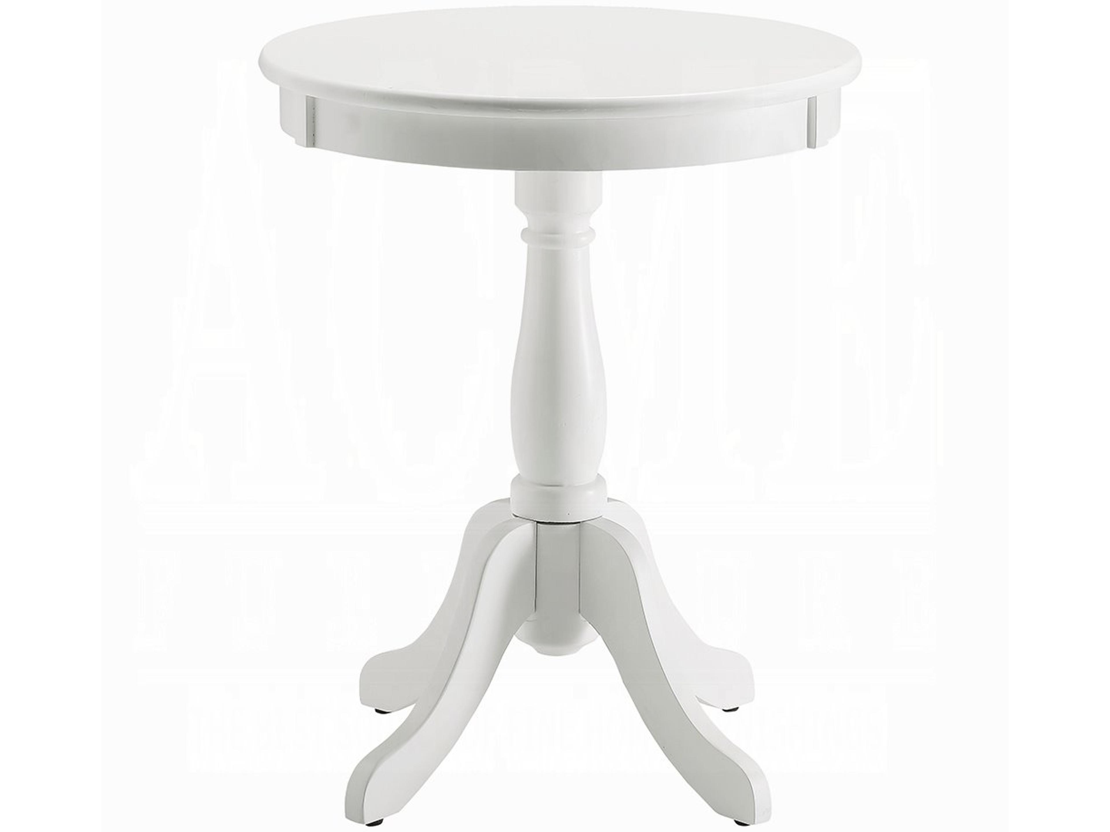 Alger Round Wood White End Table