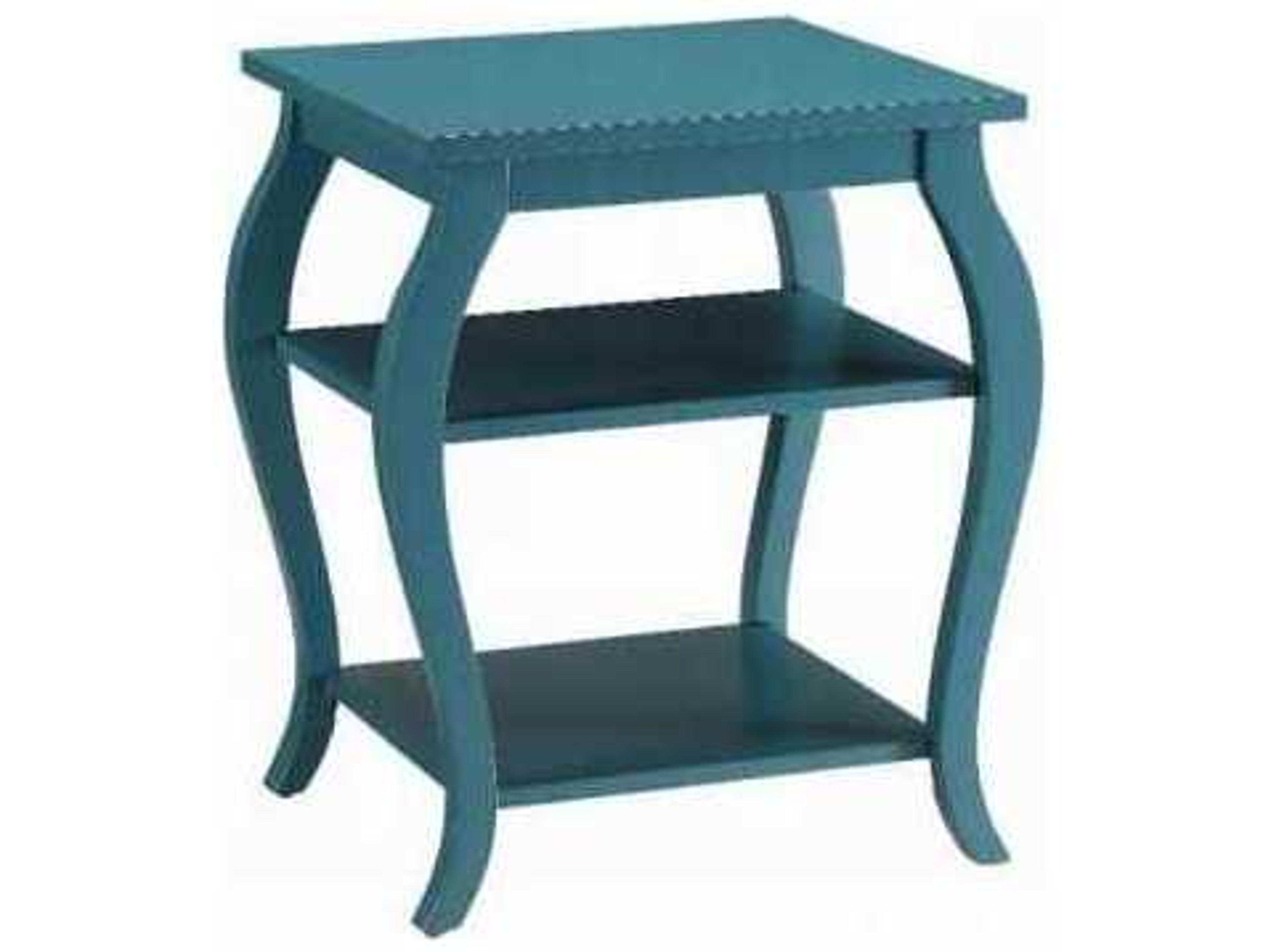 Becci Square Wood Teal End Table