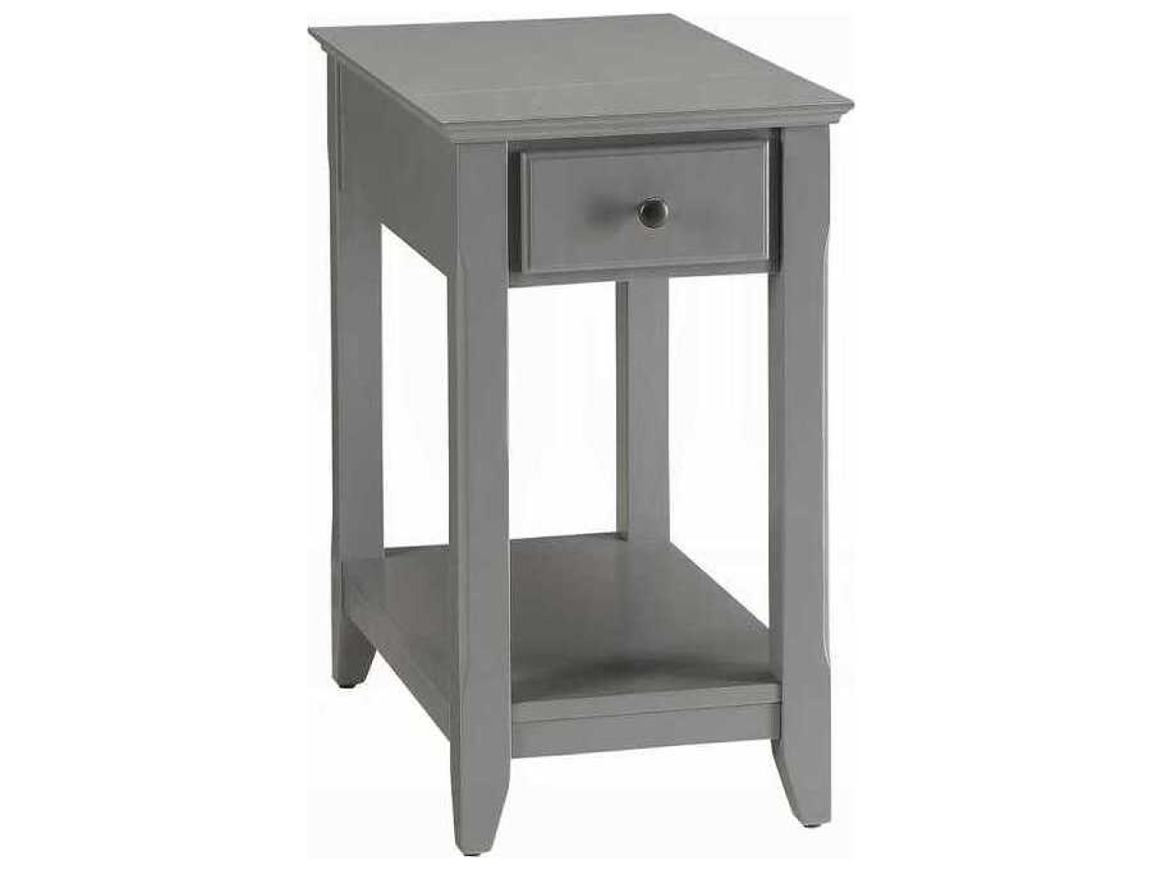Bertie Rectangular Wood Gray End Table
