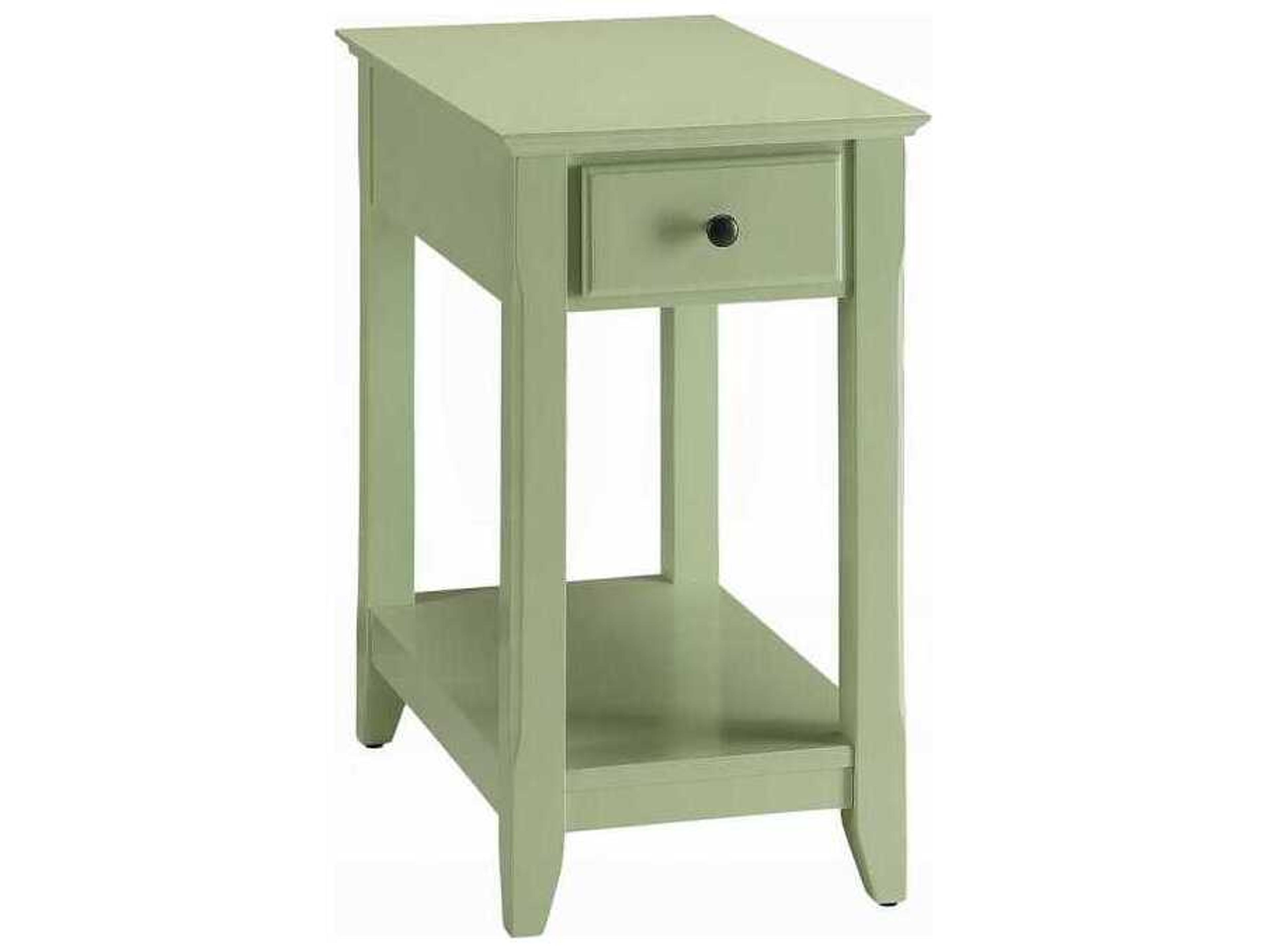 Bertie Rectangular Wood Light Green End Table