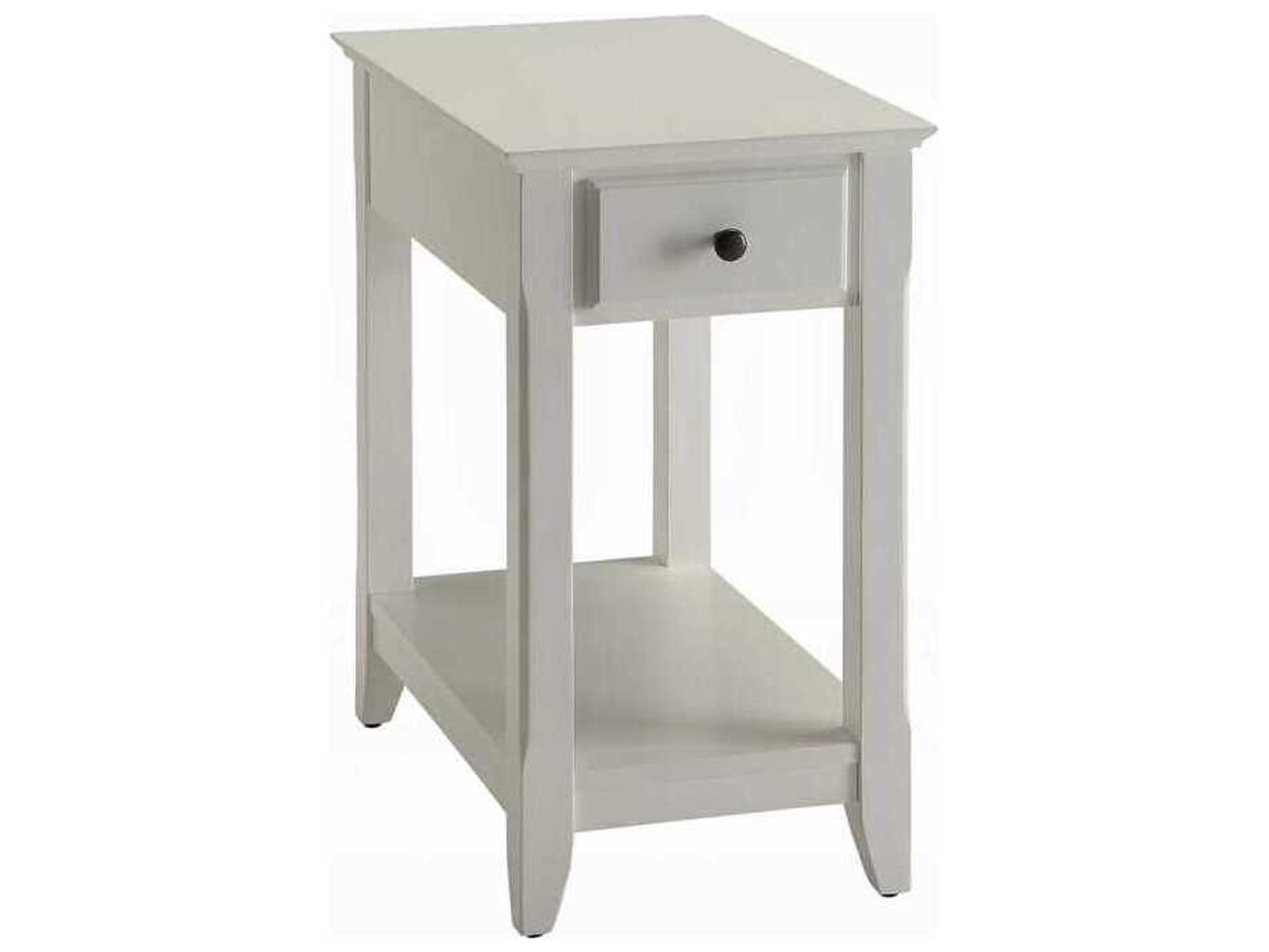 Bertie Rectangular Wood White End Table