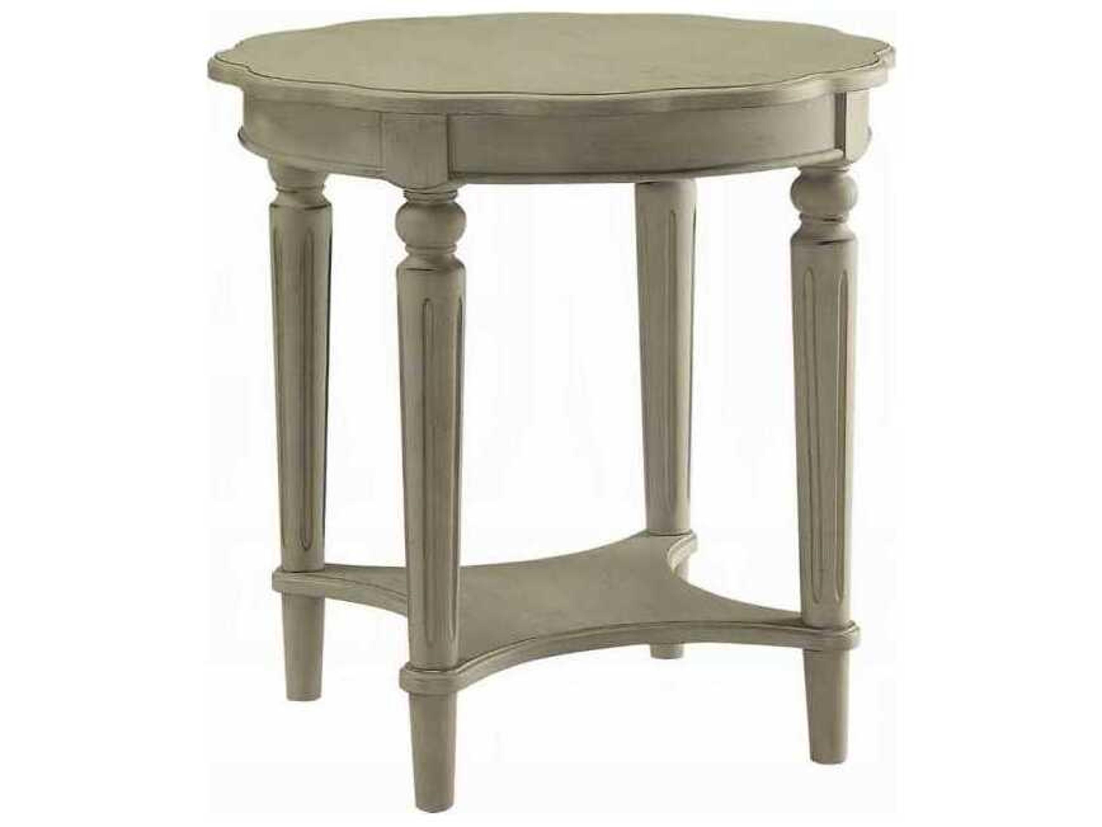 Acme Furniture Fordon Round Wood Antique Slate End Table