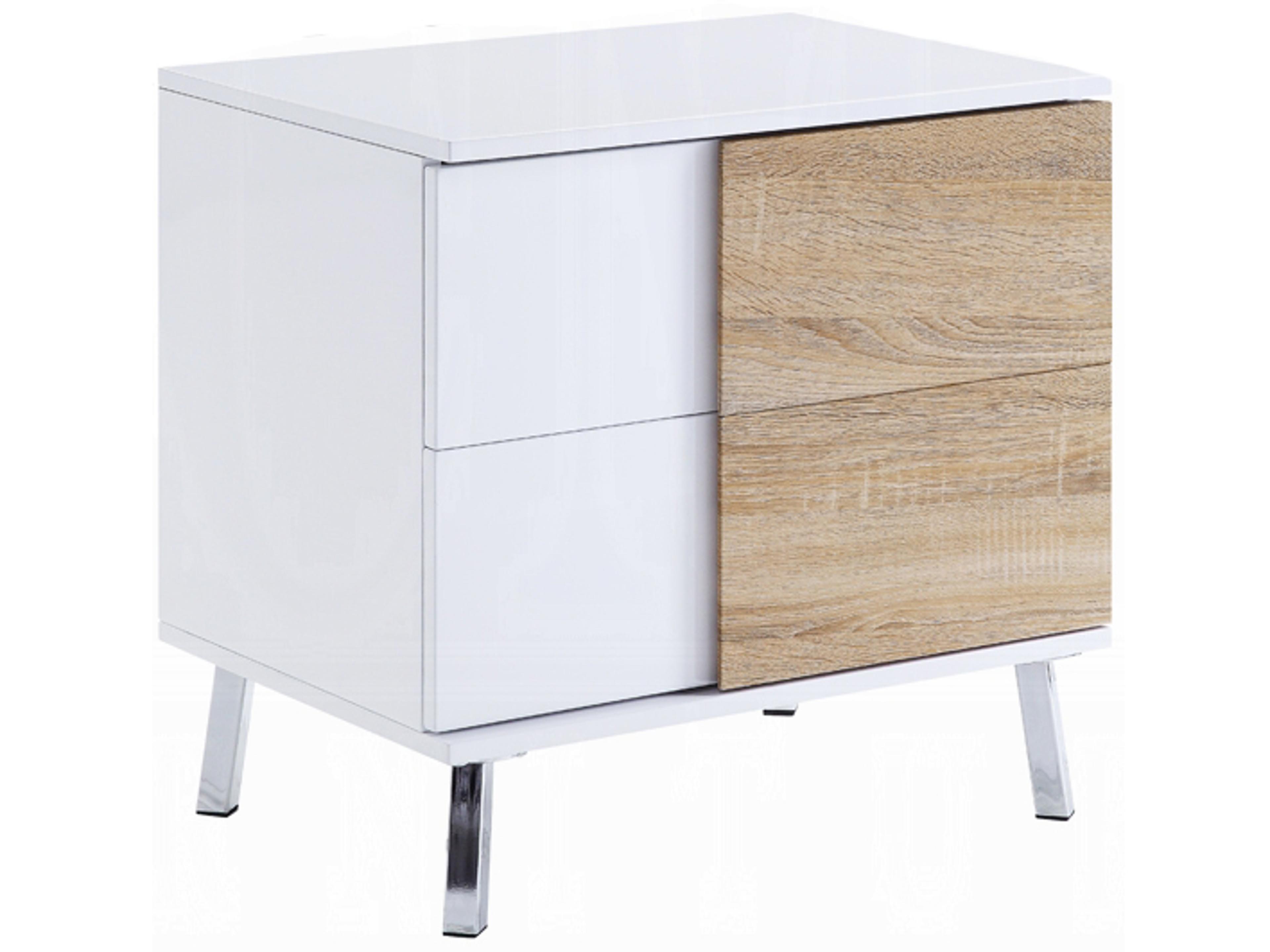 Acme Furniture Verux Rectangular Wood White High Gloss End Table
