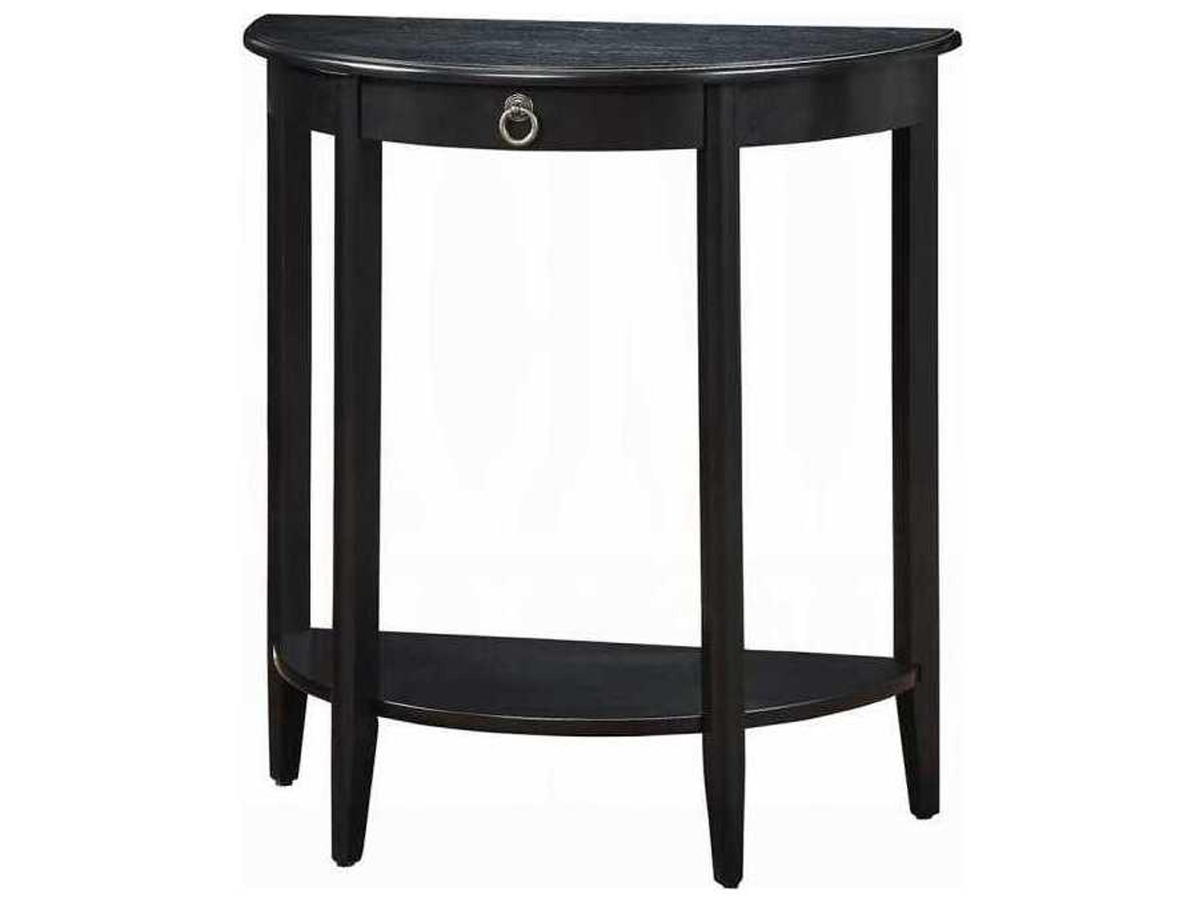 Demilune Wood Black Console Table