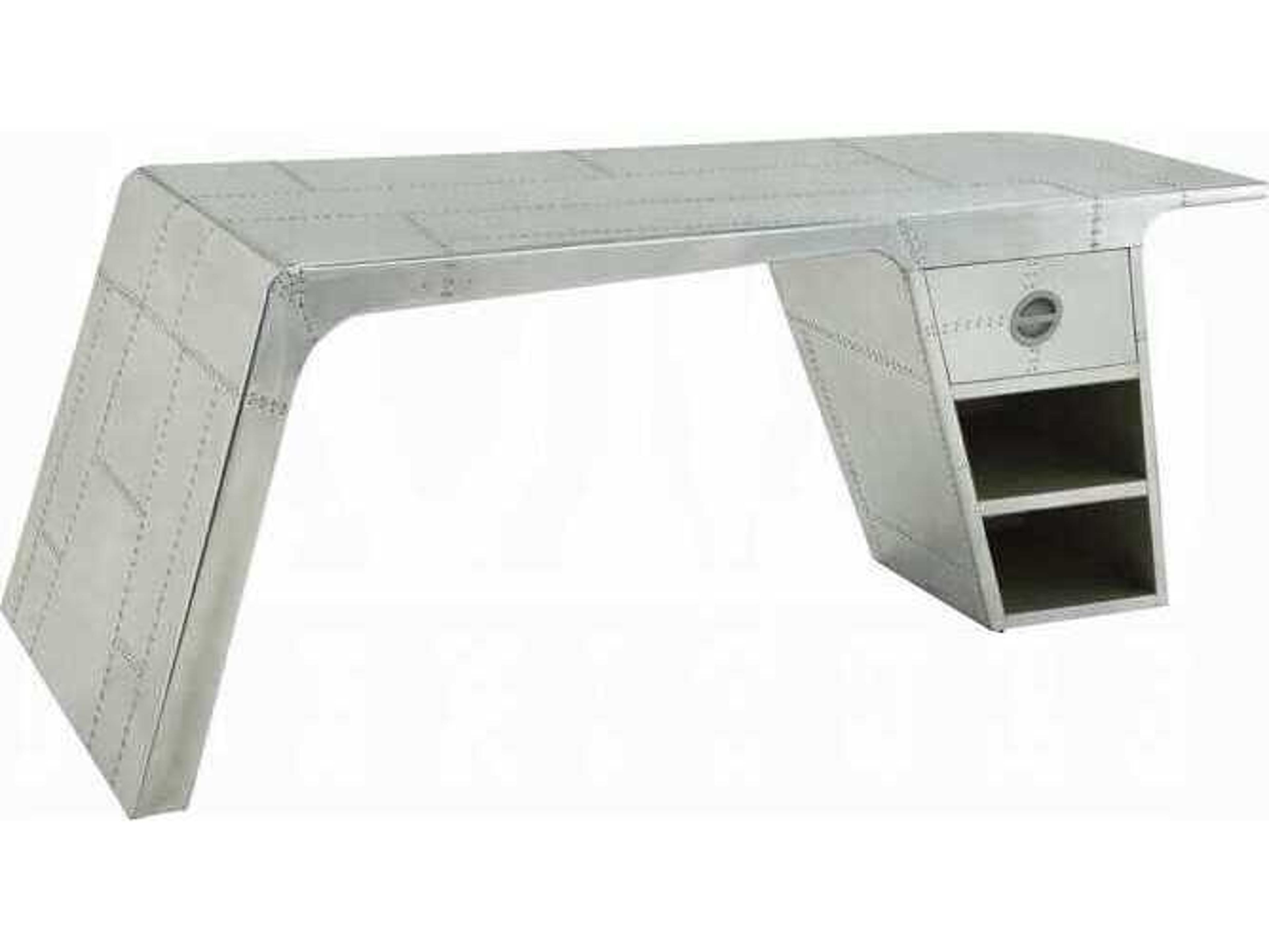 Acme Furniture Brancaster Aluminum Silver Writing Desk