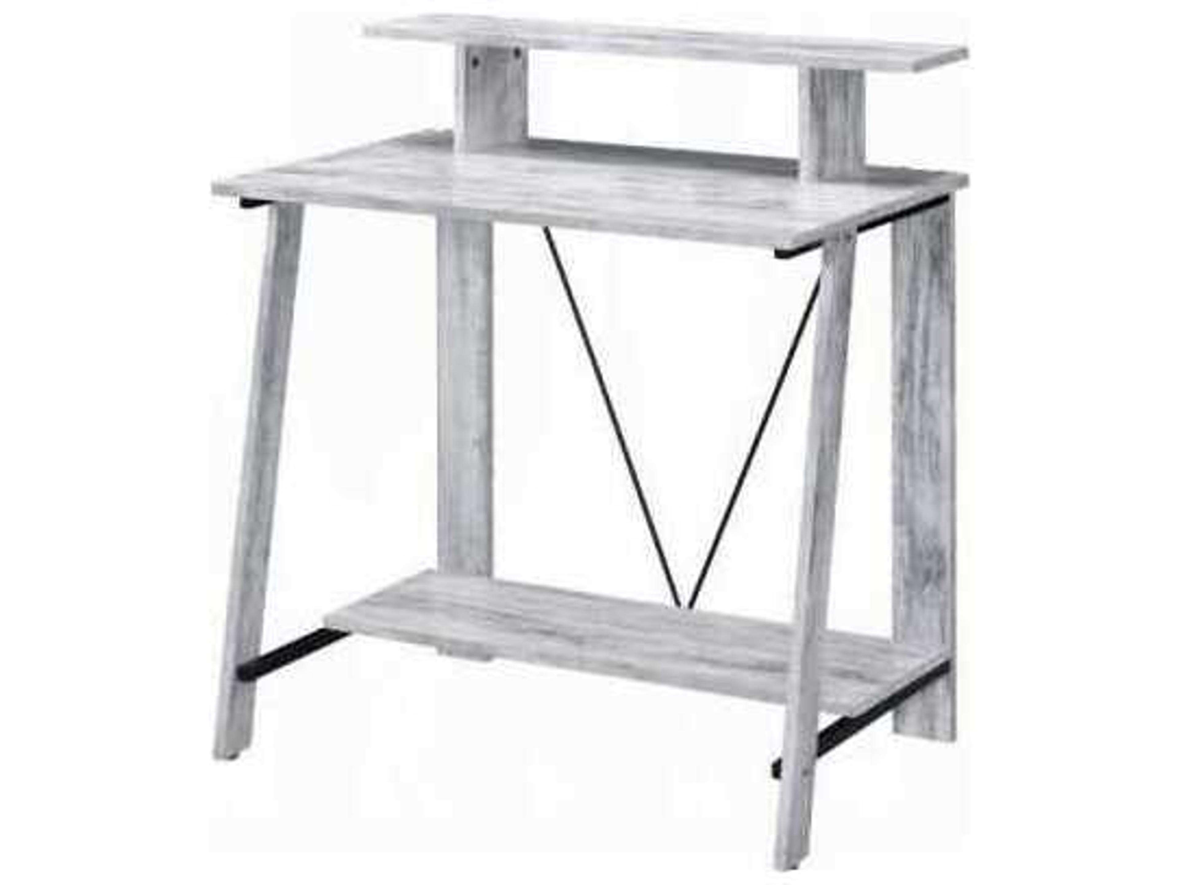 Acme Furniture Nypho Antique White Black Writing Desk