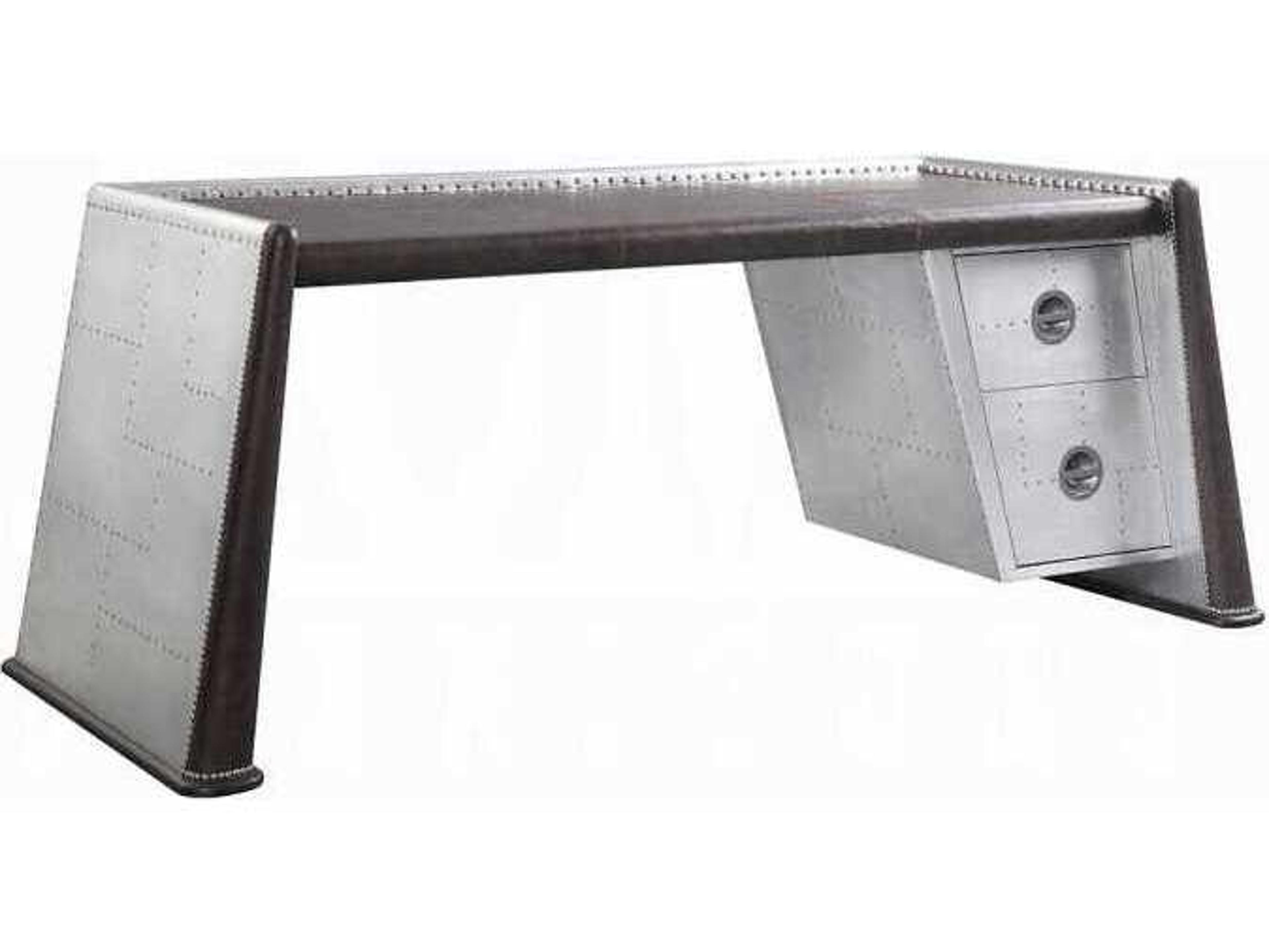 Acme Furniture Brancaster Distress Chocolate Silver Writing Desk