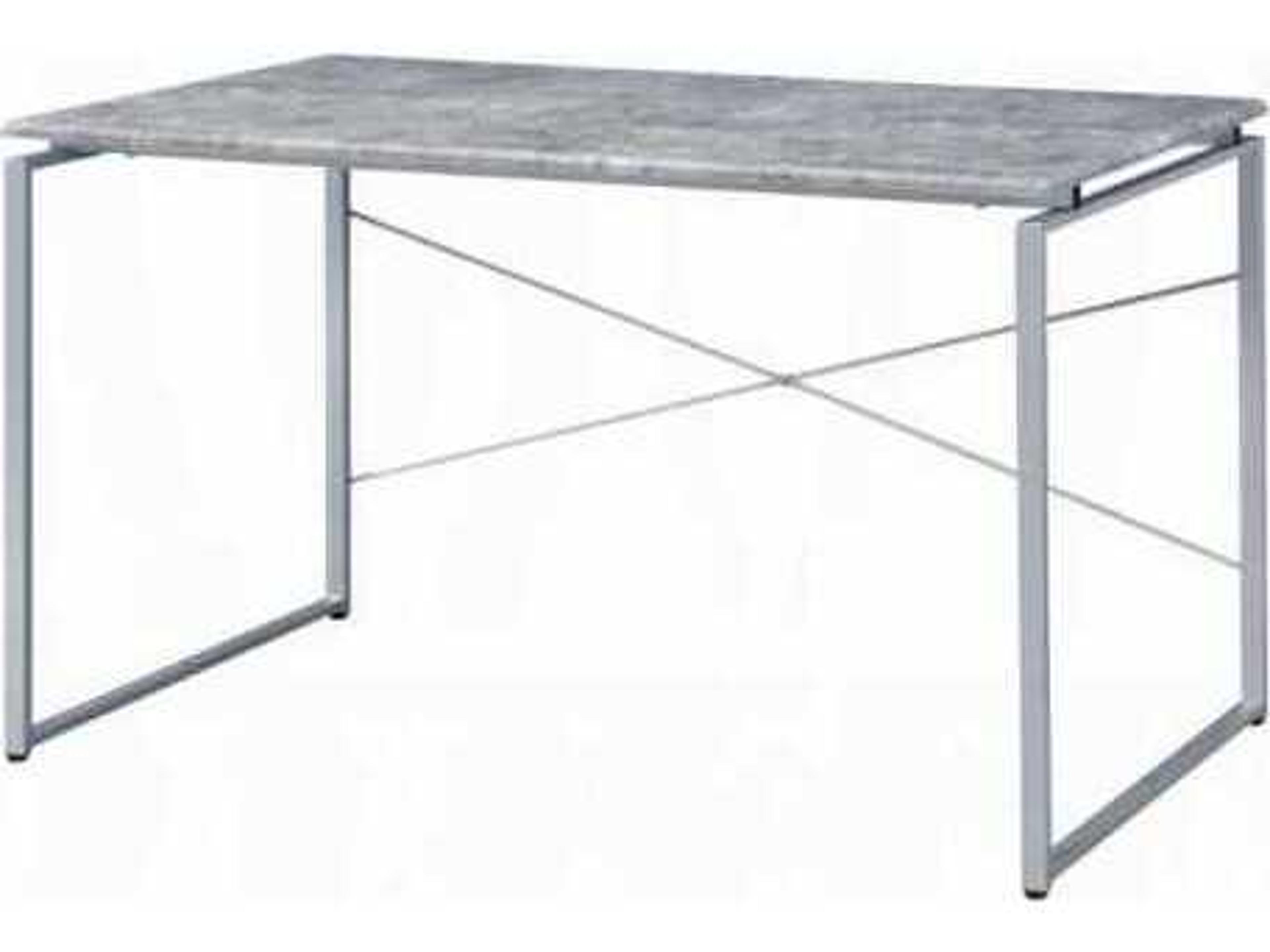 Acme Furniture Jurgen Faux Concrete Silver Writing Desk