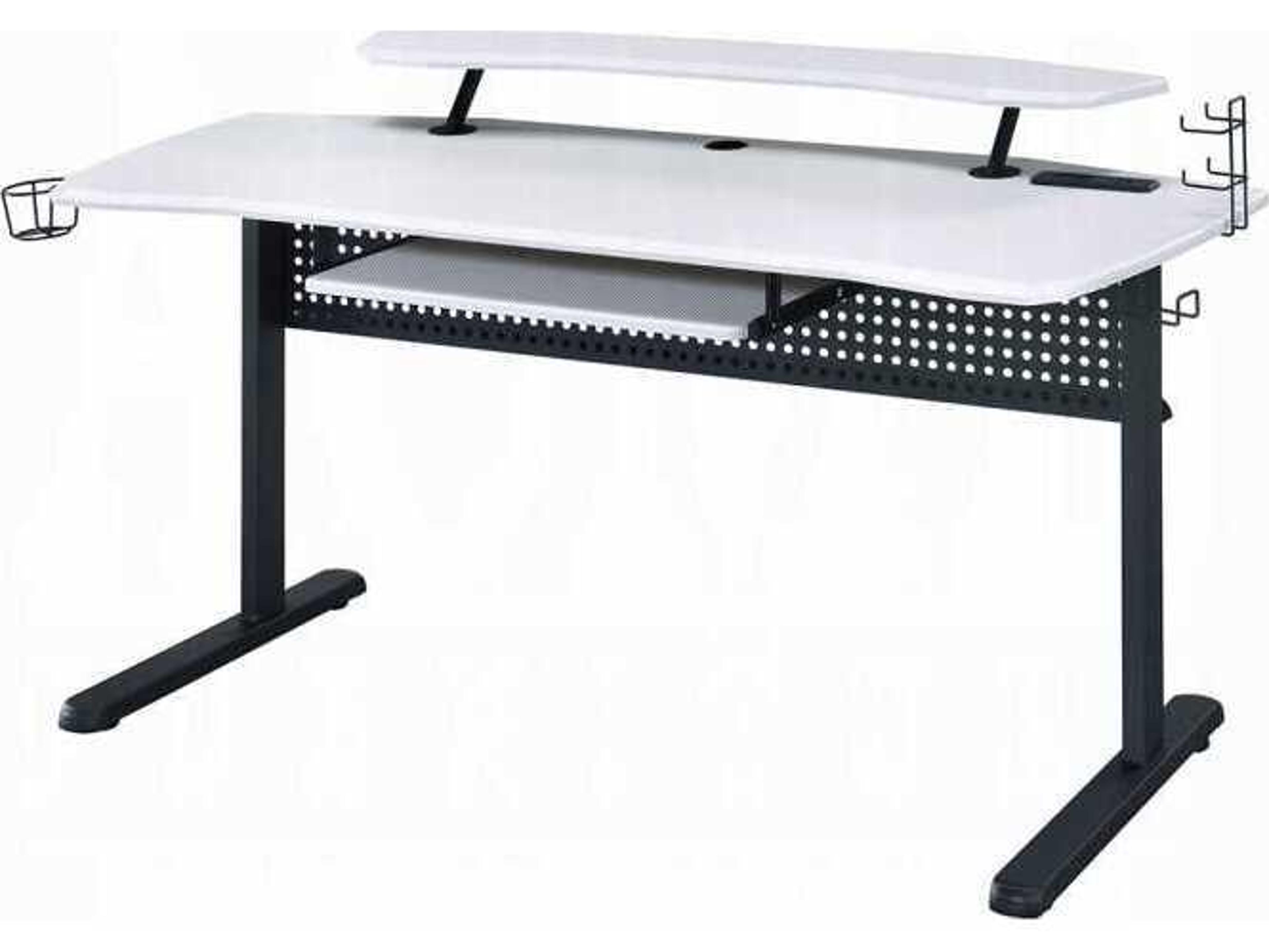 Acme Furniture Black White Gaming Desk