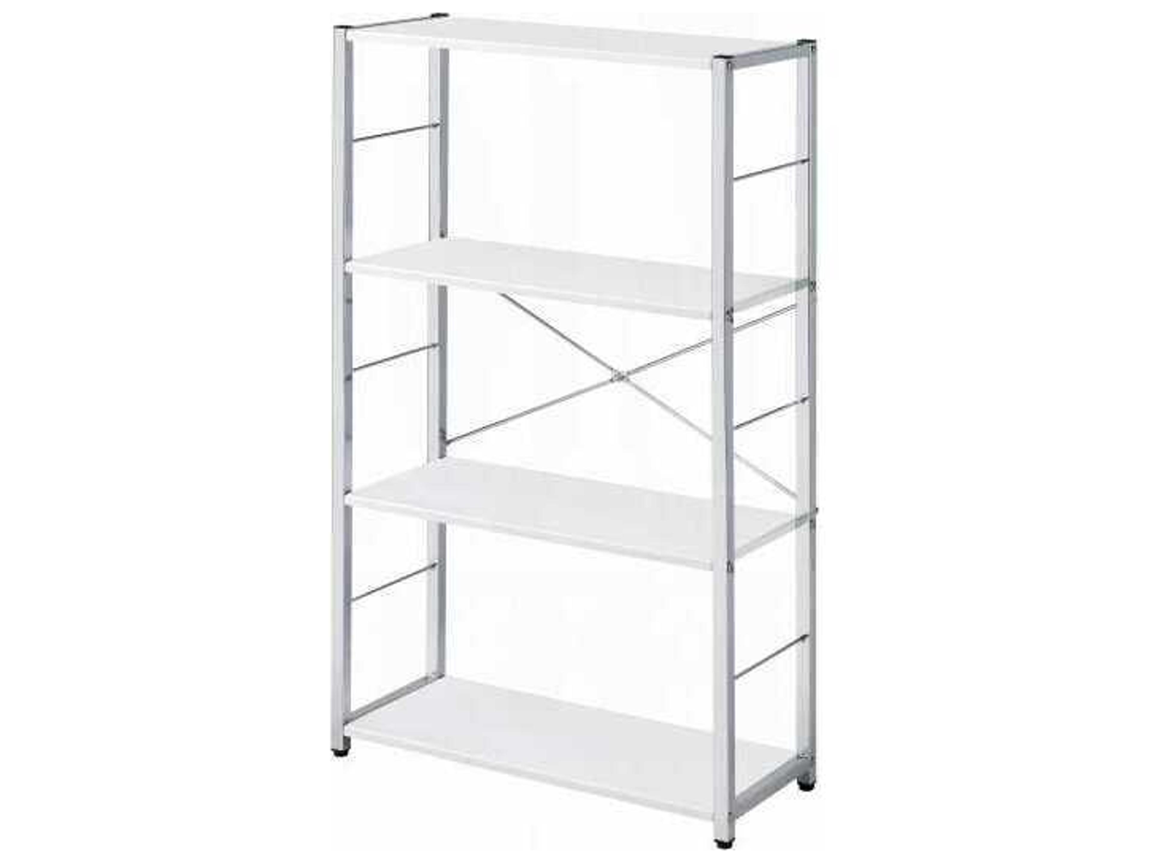 Acme Furniture Tennos White Chrome Bookcase