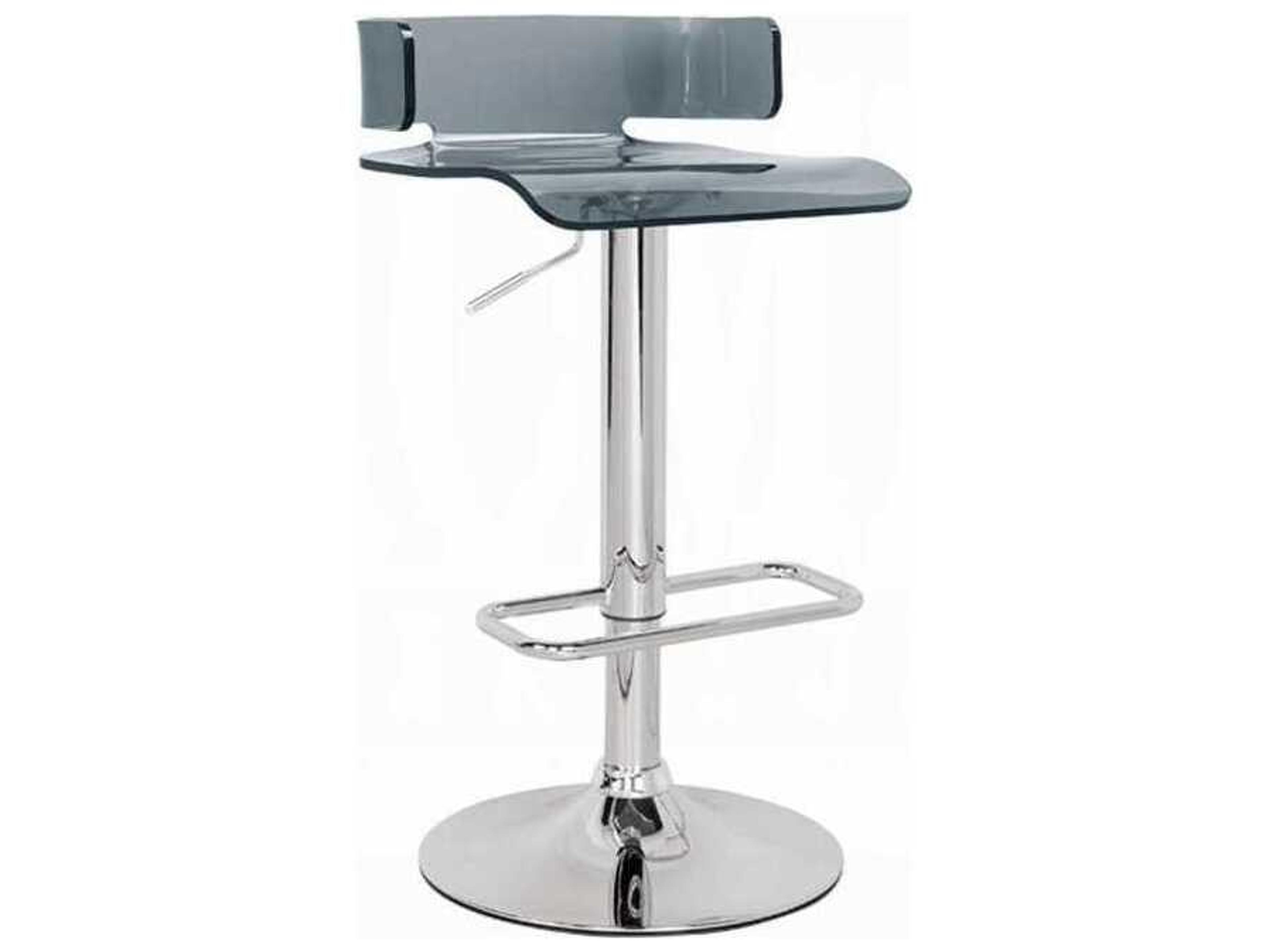 Acme Furniture Rania Gray Chrome Adjustable Bar Stool