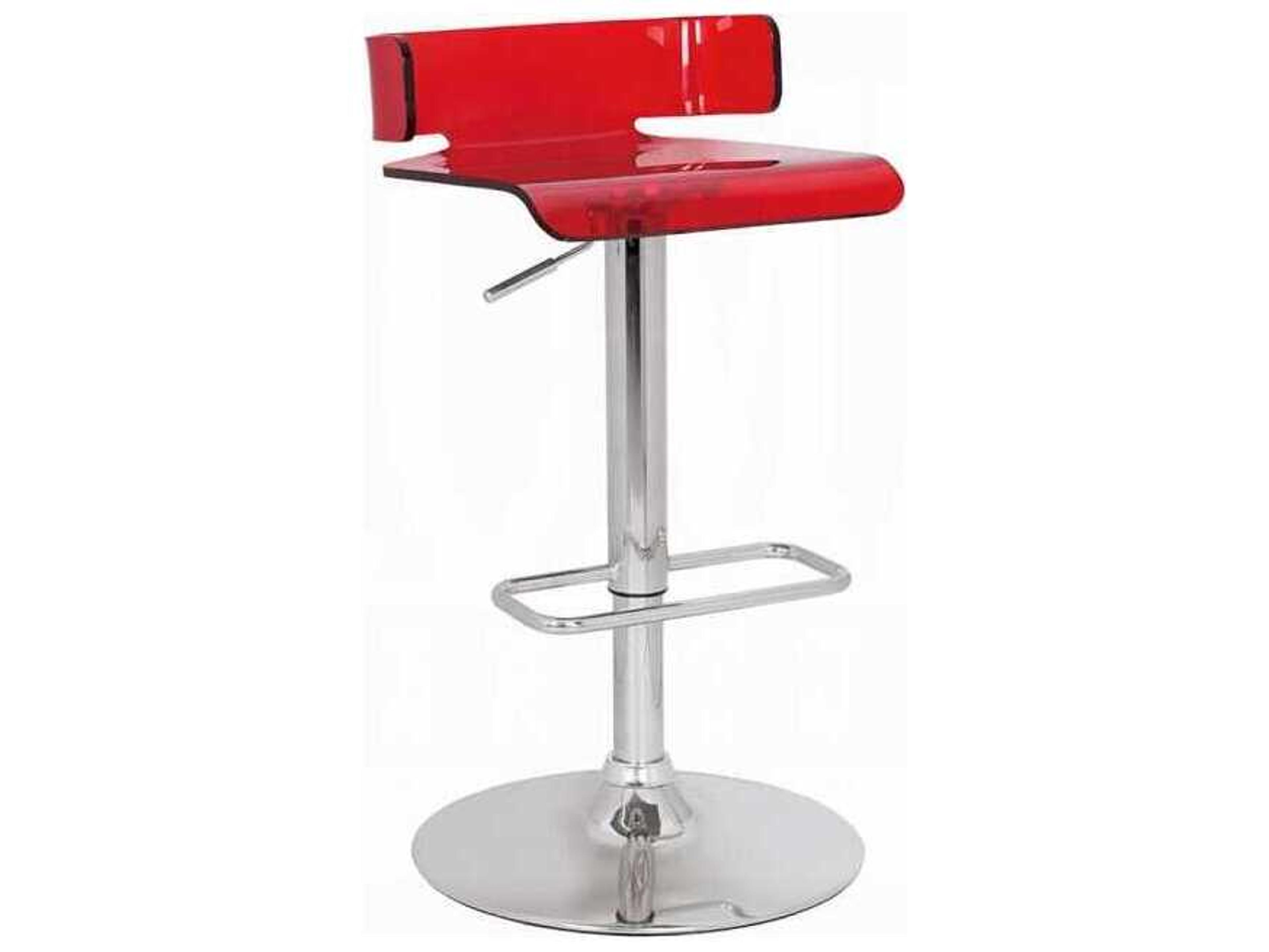 Acme Furniture Rania Red Chrome Adjustable Bar Stool
