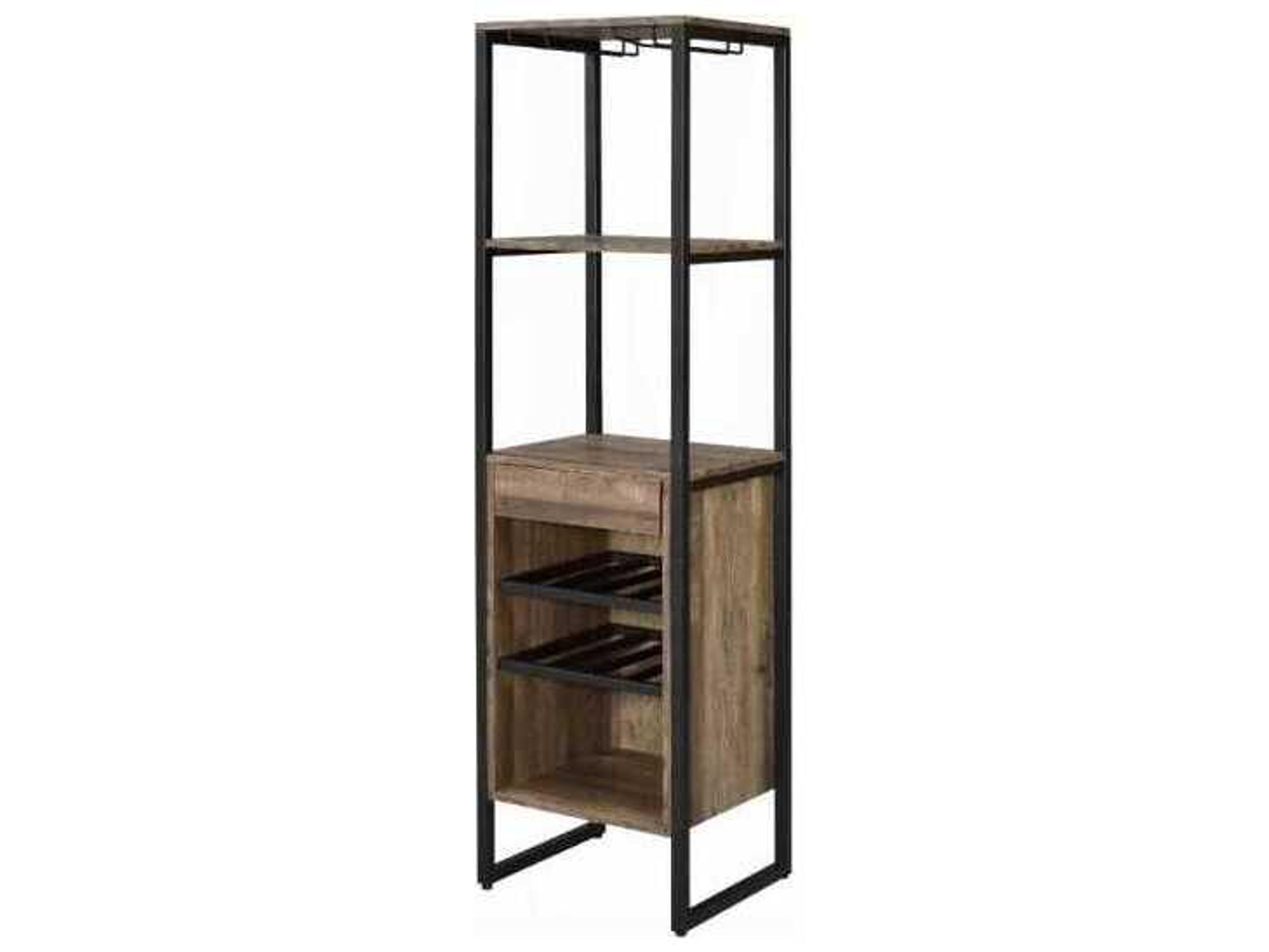 Acme Furniture Brown Weathered Oak Bar Cabinet
