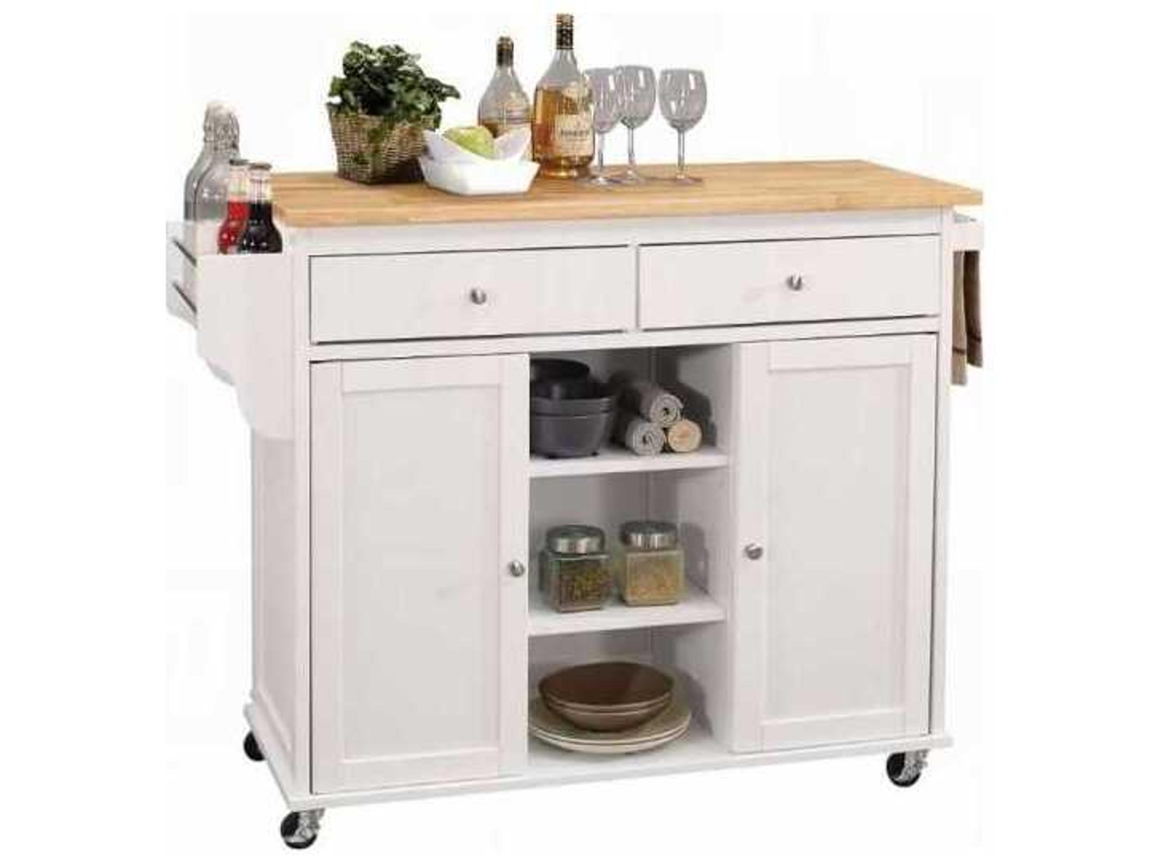 Acme Furniture Wood Natural White Bar Cart
