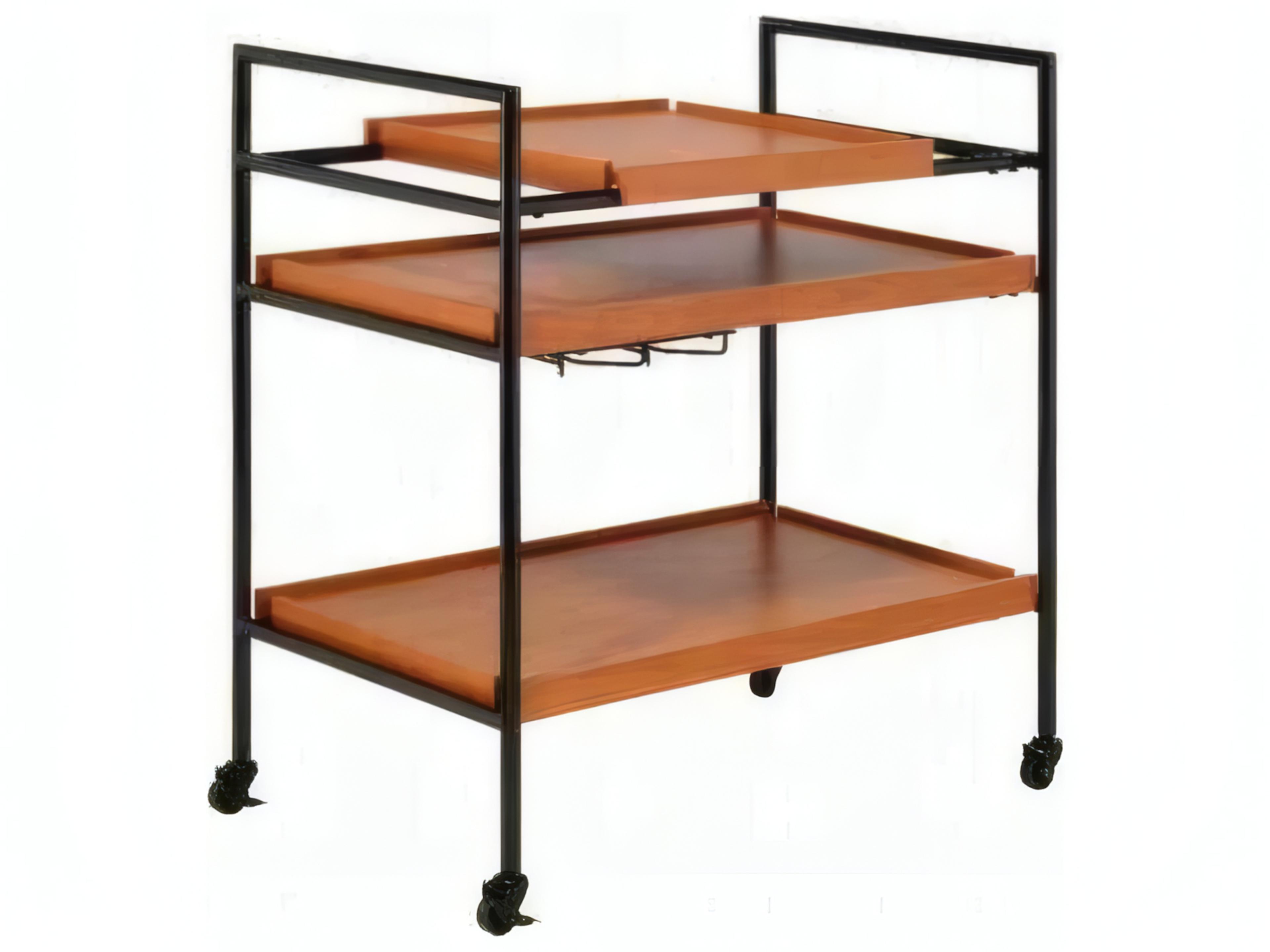 Acme Furniture Oaken Wood Brown Honey Oak Black Bar Cart