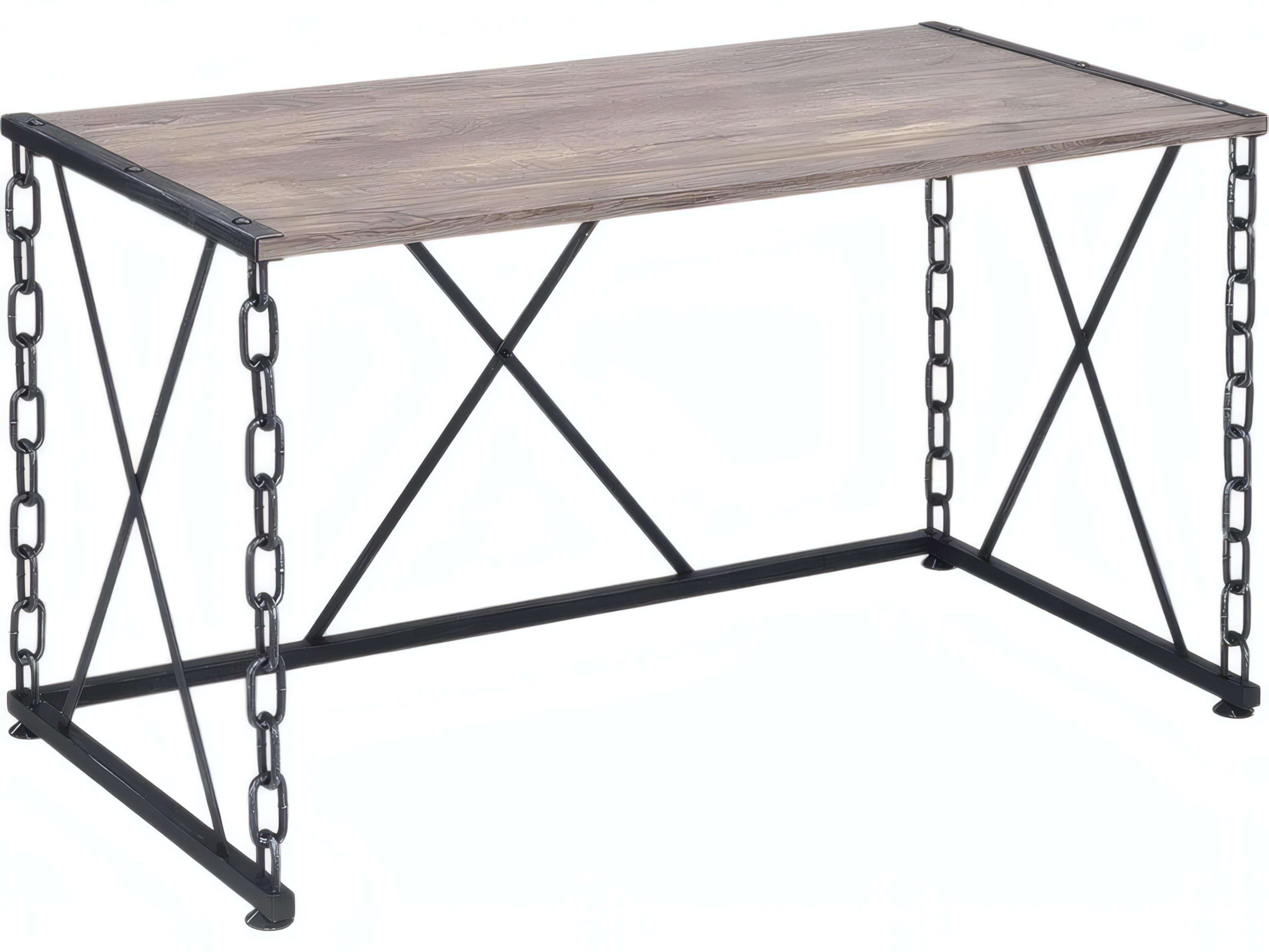 Acme Furniture Jodie Rectangular Wood Rustic Oak Antique Black Console Table