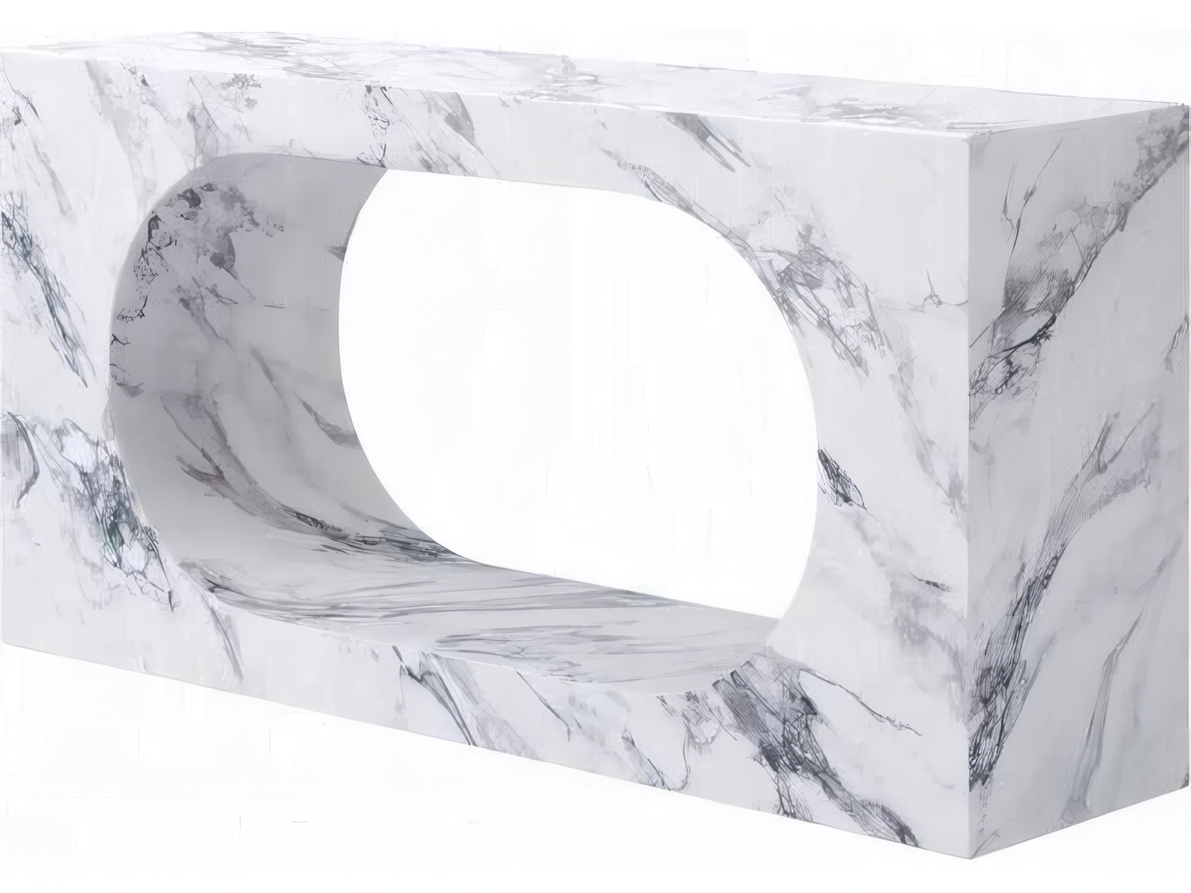 Acme Furniture Fritzy Rectangular Faux Stone Engineered Console Table