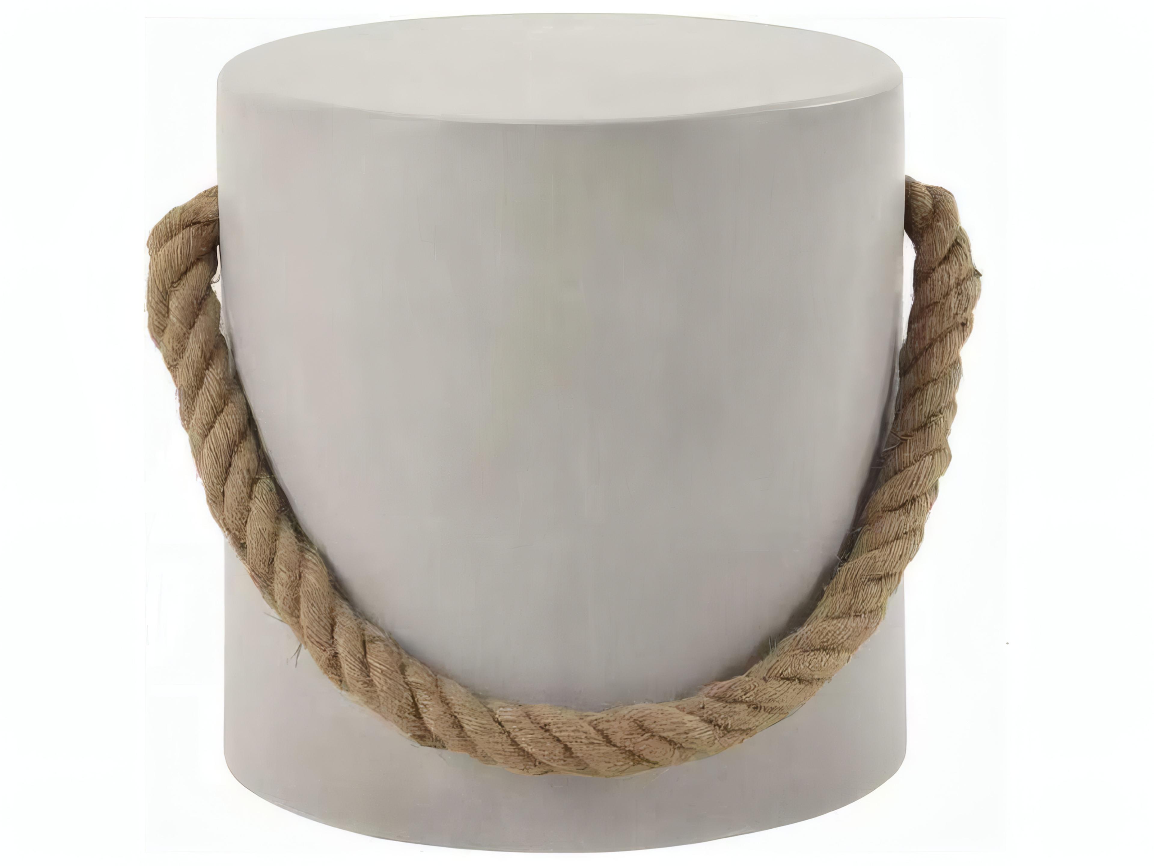 Gene Round Faux Cement Natural Gray End Table