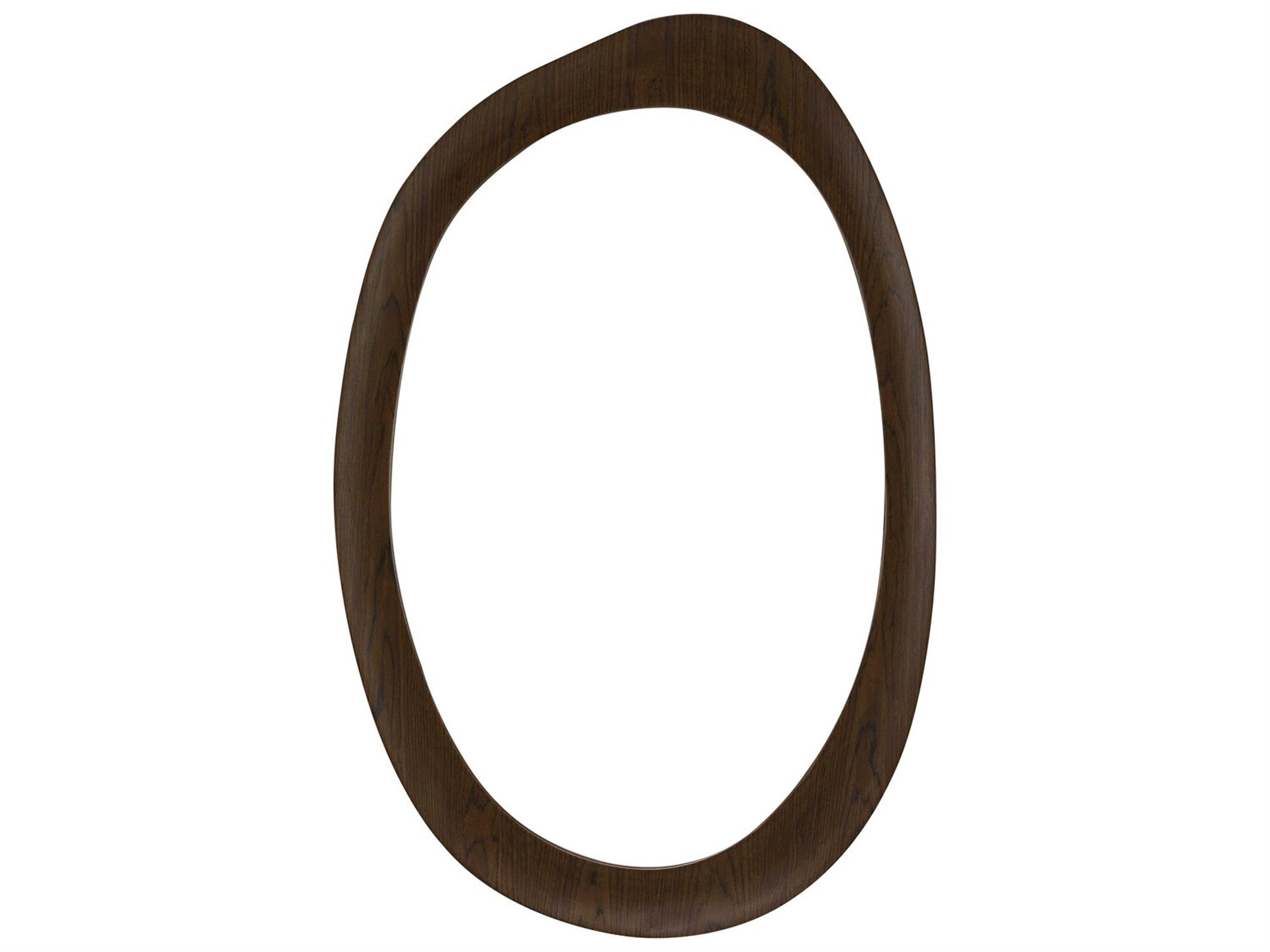 Acme Furniture Hanale Brown Oval Wall Mirror