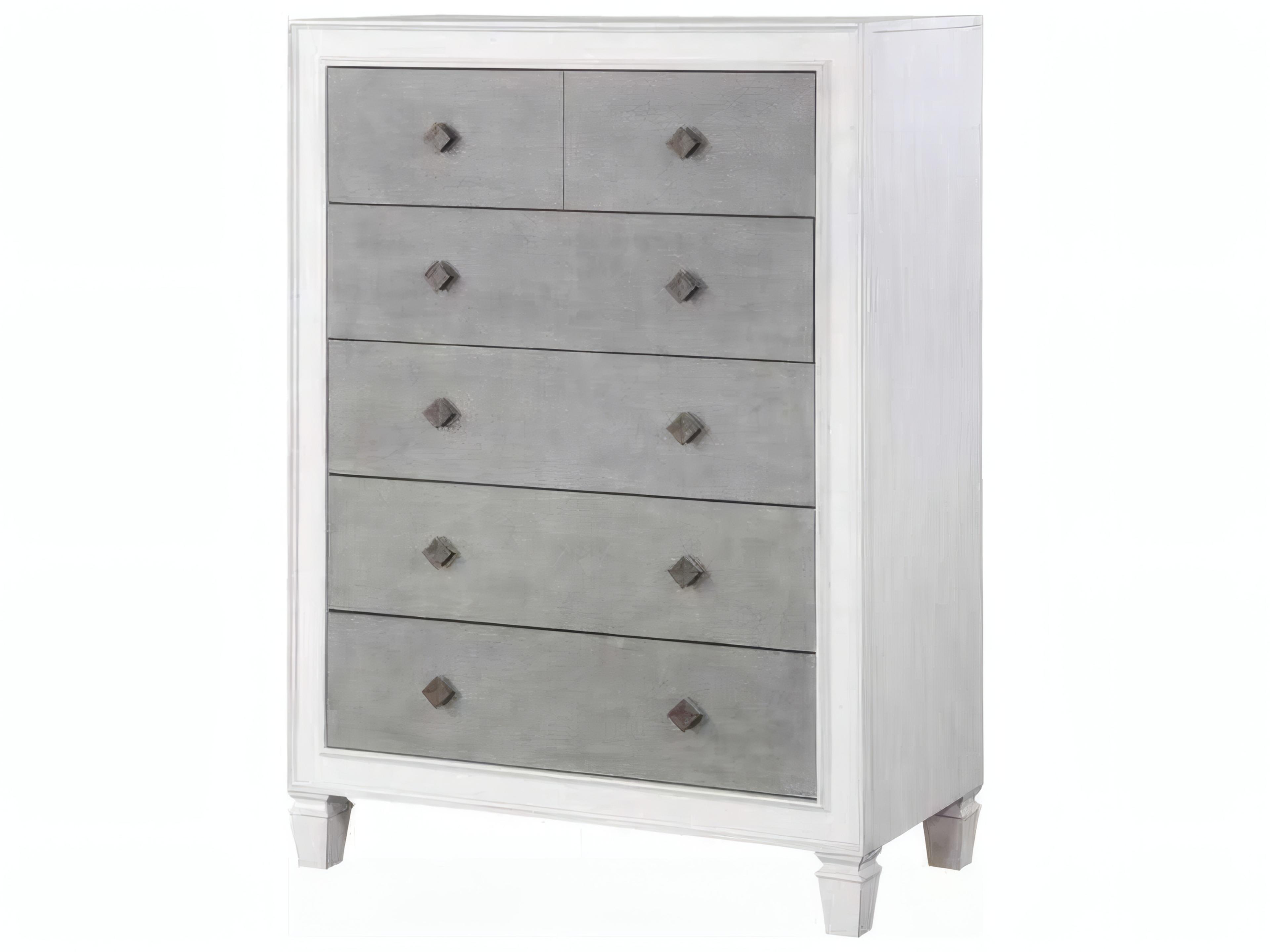 Acme Furniture Katia Rustic Gray Weathered White Poplar Wood Accent Chest