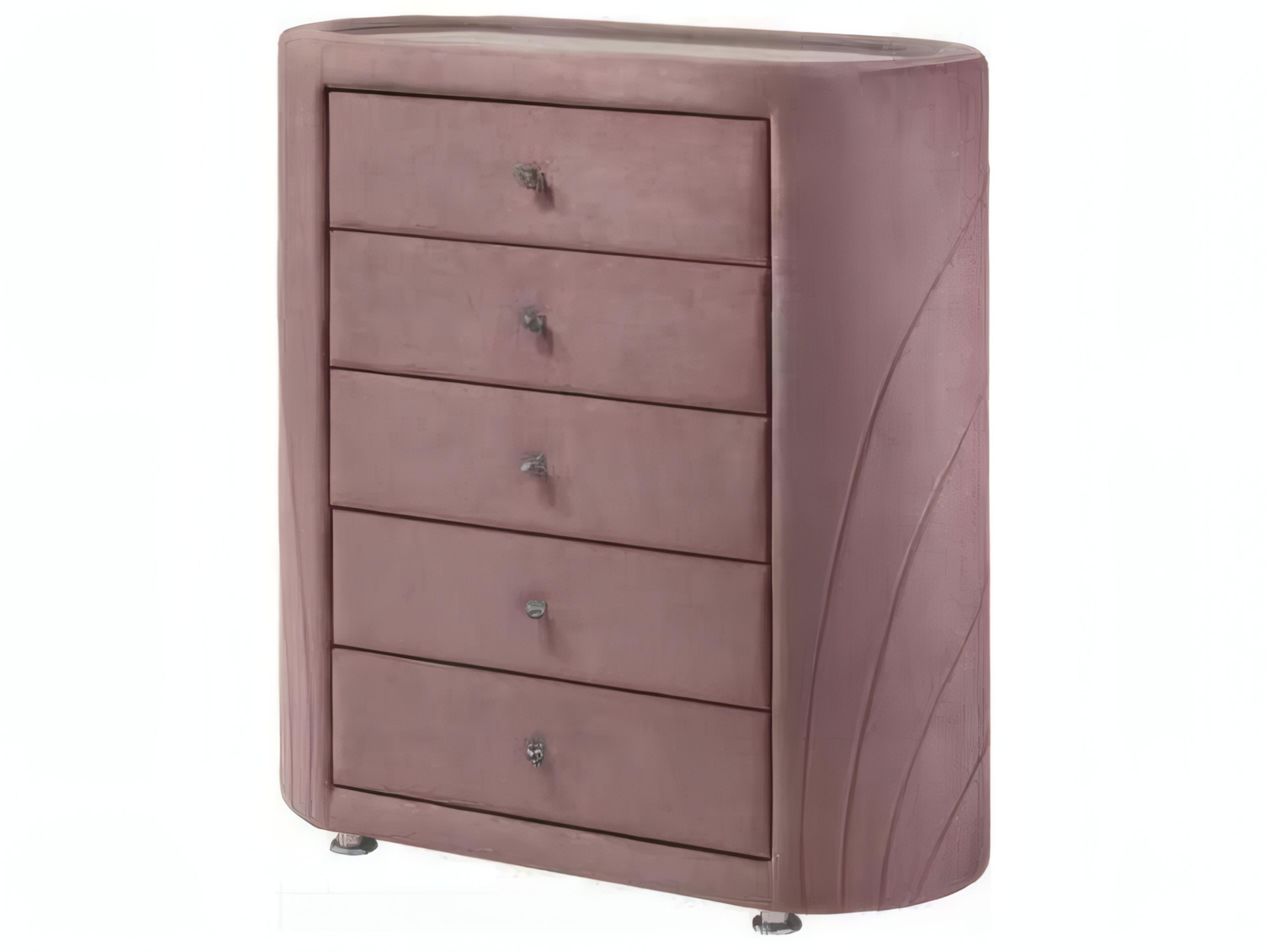 Acme Furniture Salonia Pink Velvet Accent Chest