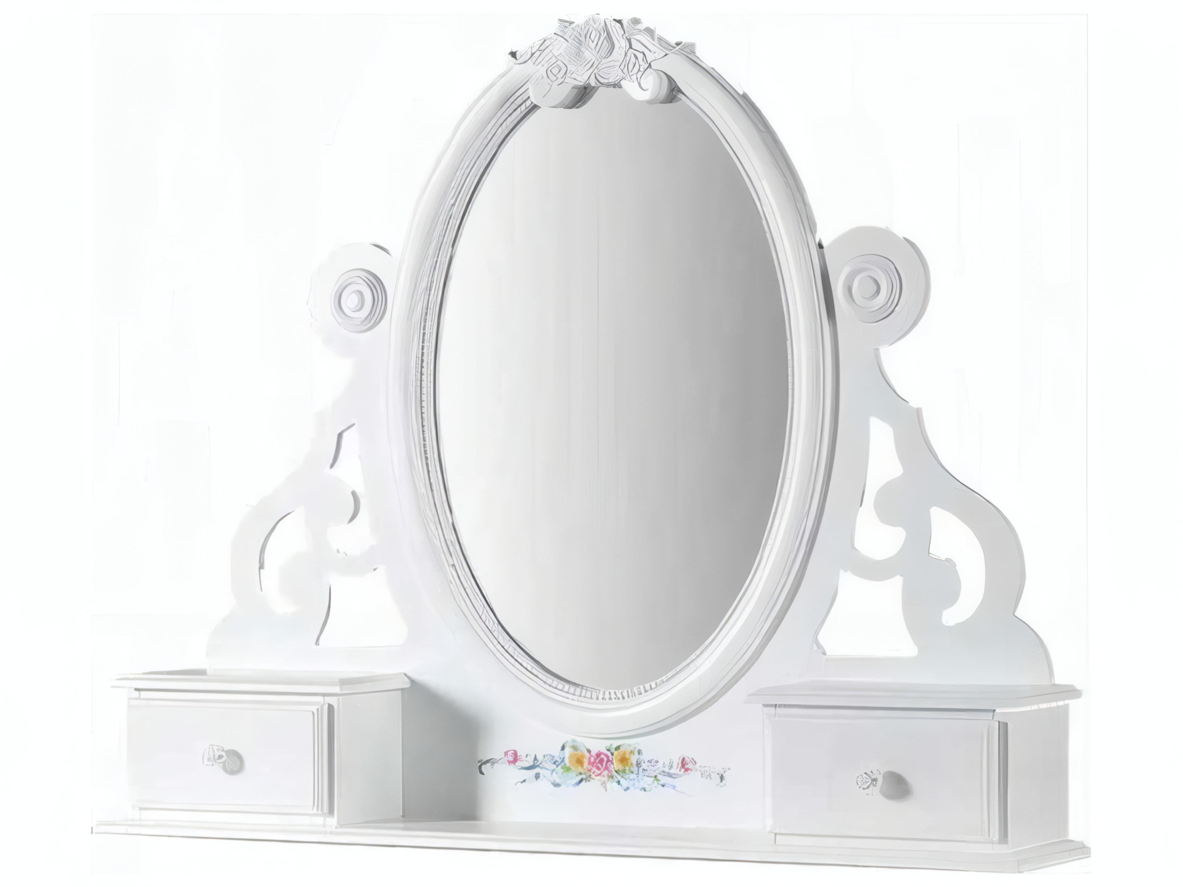 Acme Furniture Flora White Oval Dresser Mirror