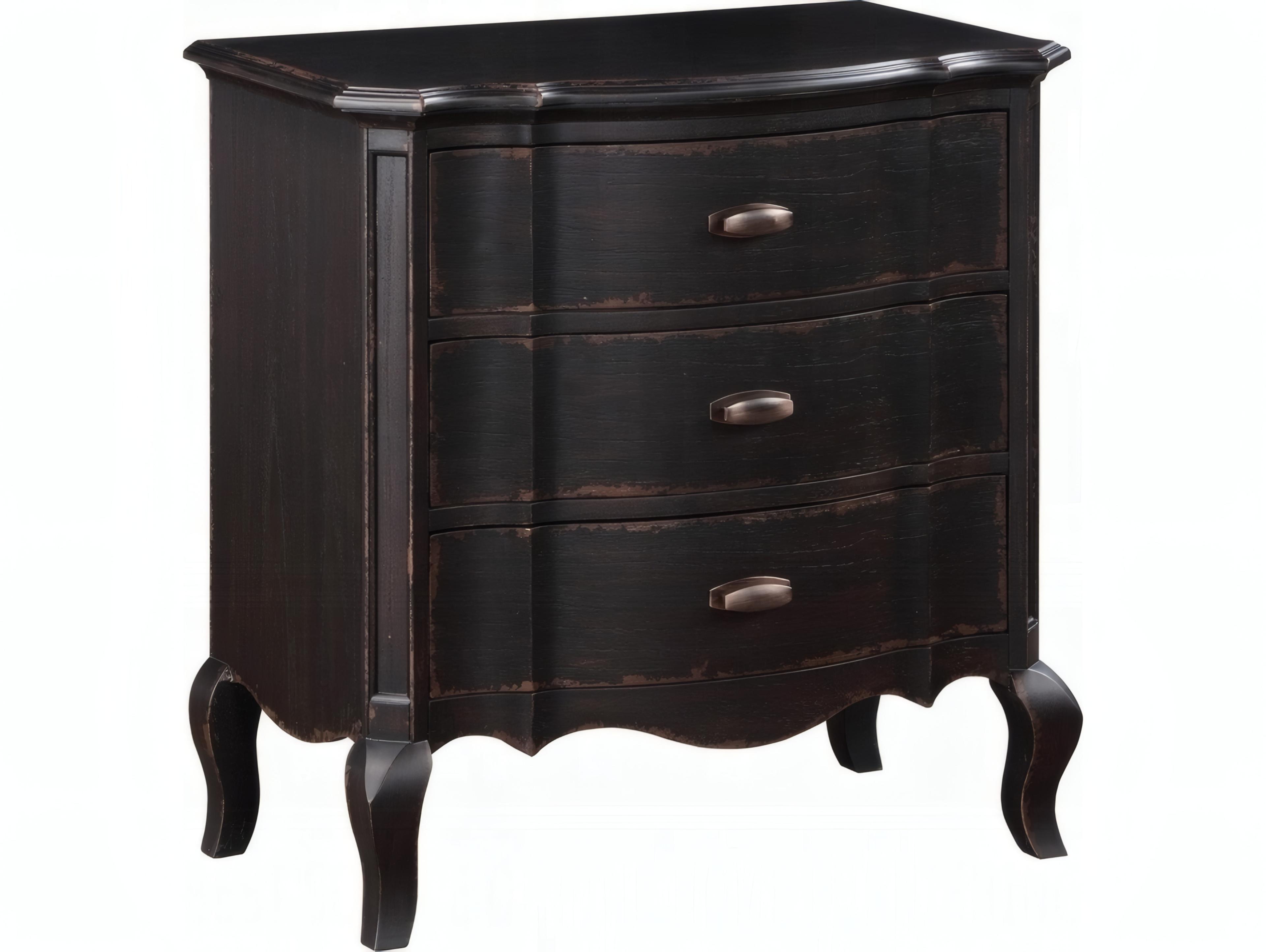 Acme Furniture Chelmsford 3-Drawers Rubberwood Nightstand