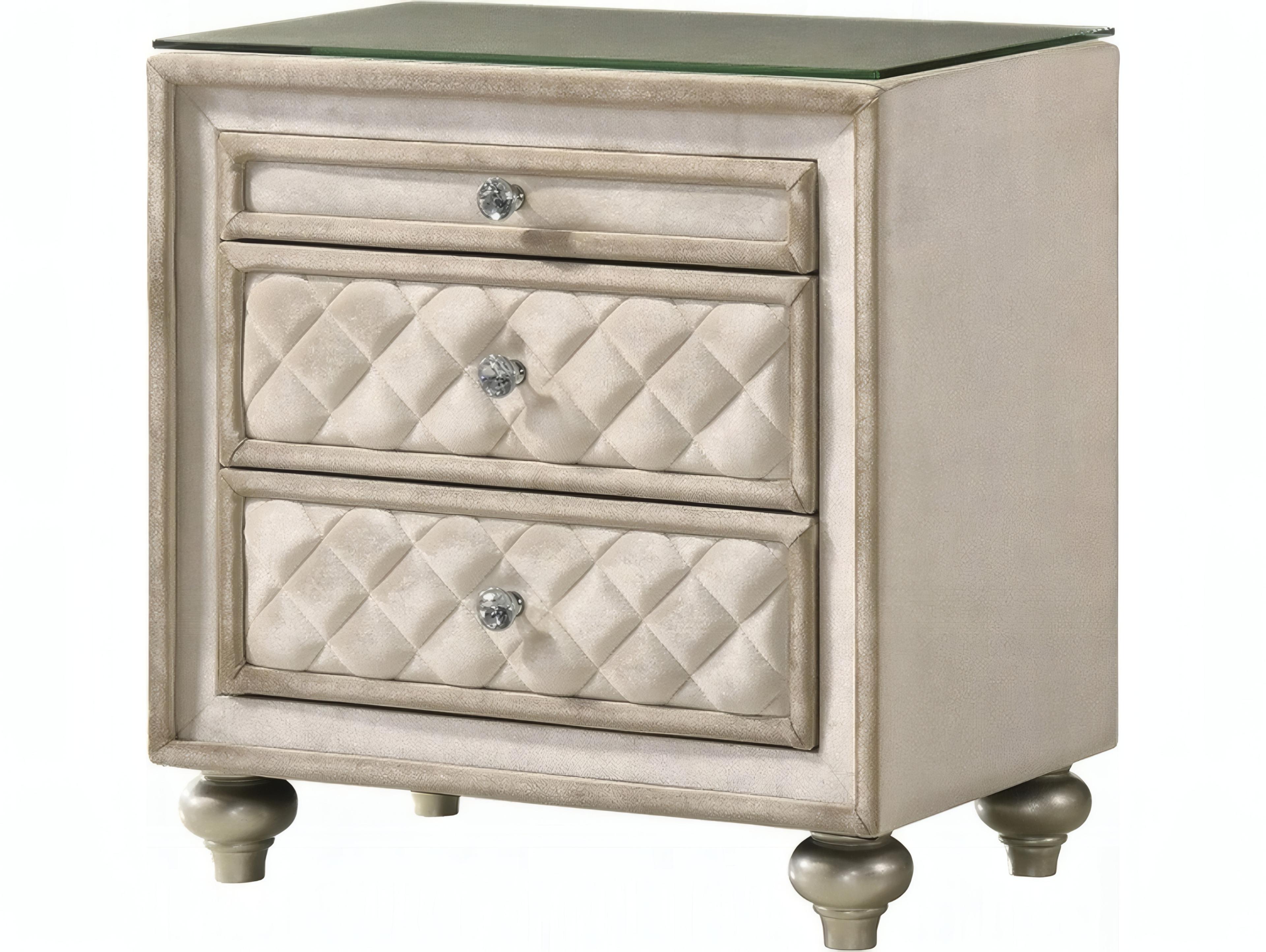 Acme Furniture Lucienne 3-Drawers Rubberwood Nightstand